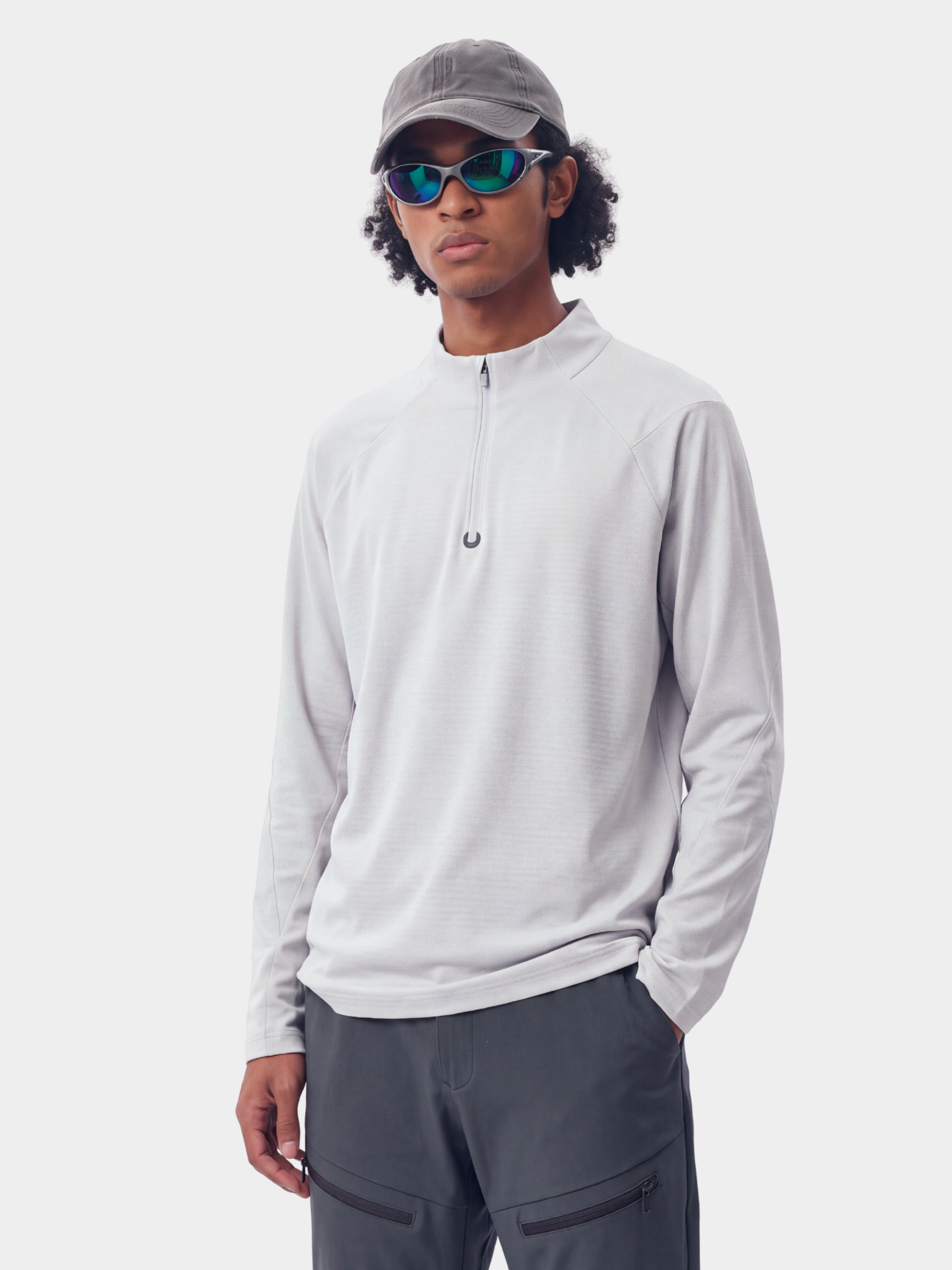 AlpineFlow - Unisex Lightweight Half-Zip Stand Collar Long-Sleeve