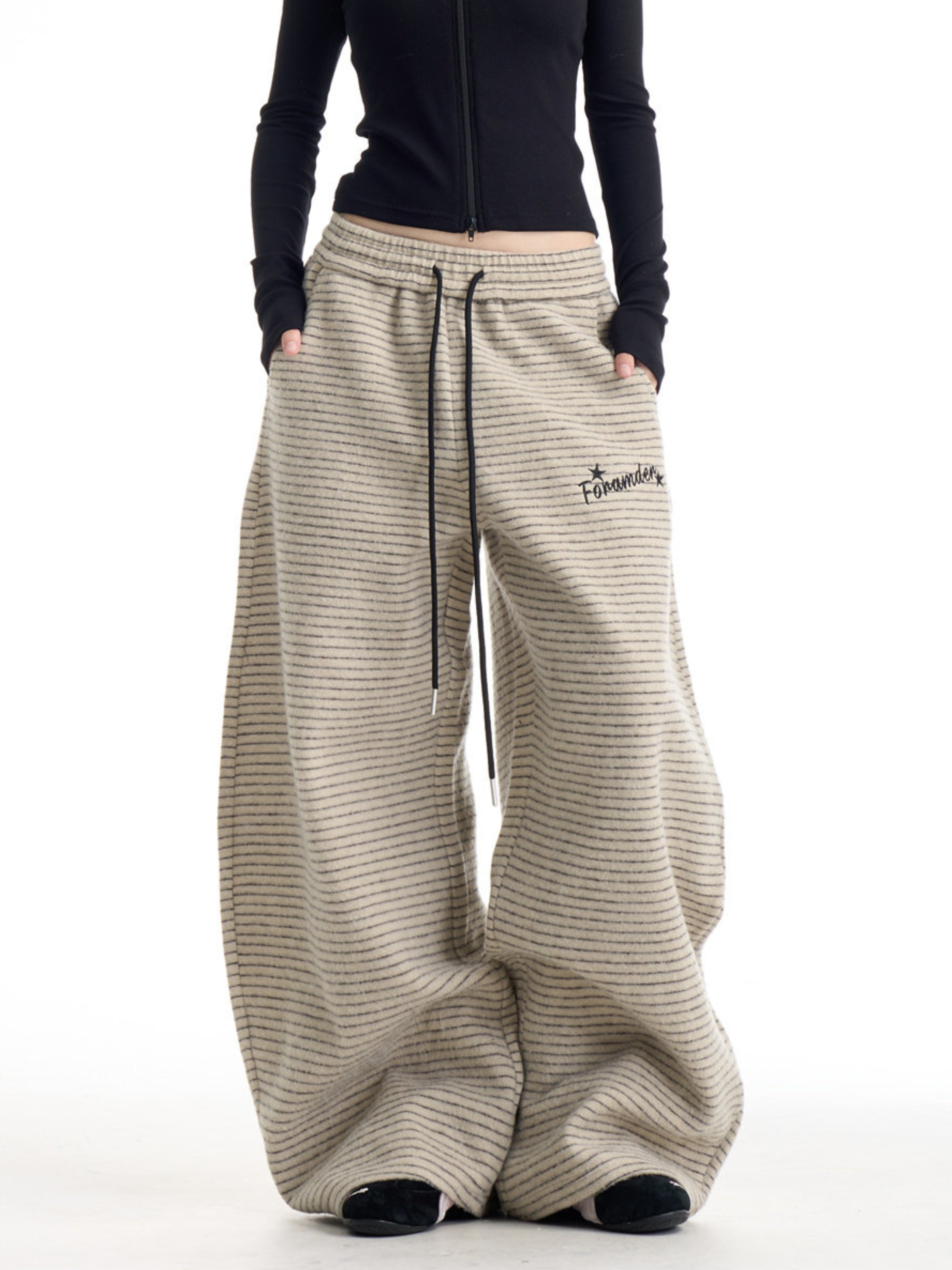 Emberburn - Women's Striped Wide-Leg Casual Pants – GONGGAR SPORTS