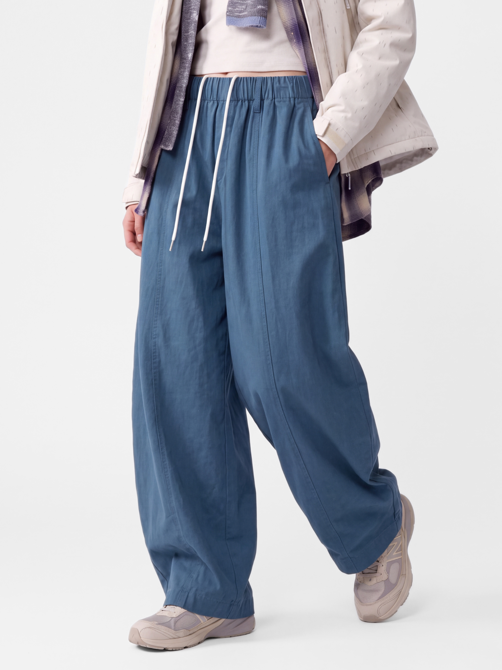SweepDrift - Unisex Tencel™ Cotton Curved-Leg Tie-Waist Pants