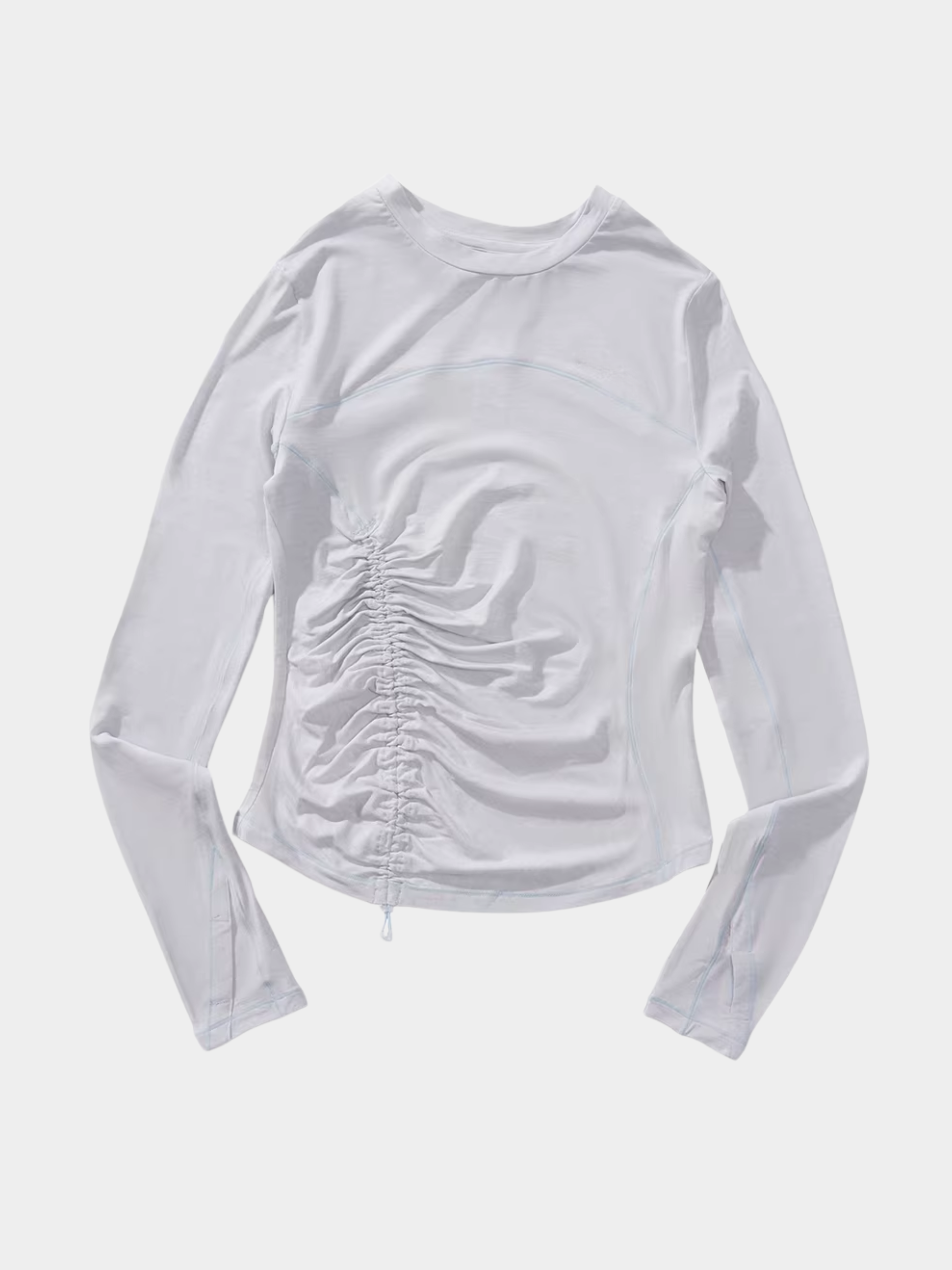 Cragnest - Women's 5A Antibacterial Wool Blend Ruched Slim Fit T-Shirt