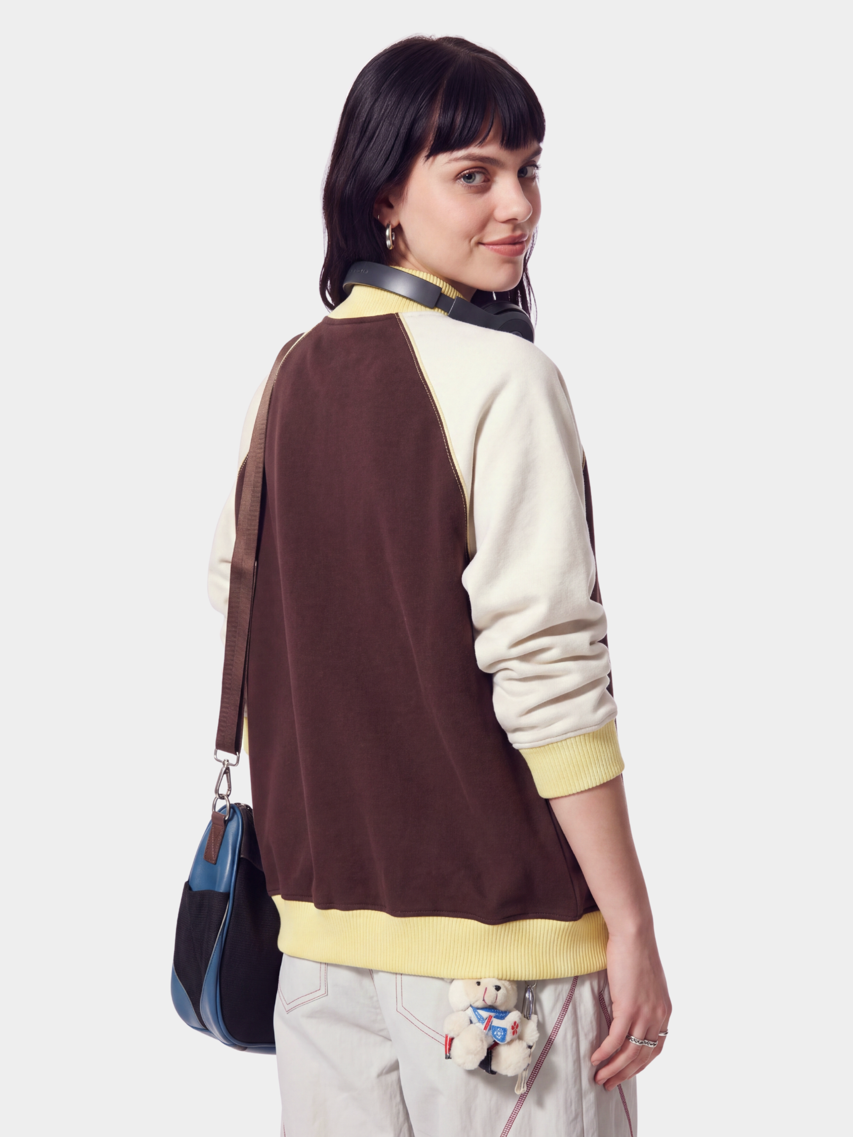 EdgeDrift - Unisex Color-Block Raglan Stand Collar Zip Jacket