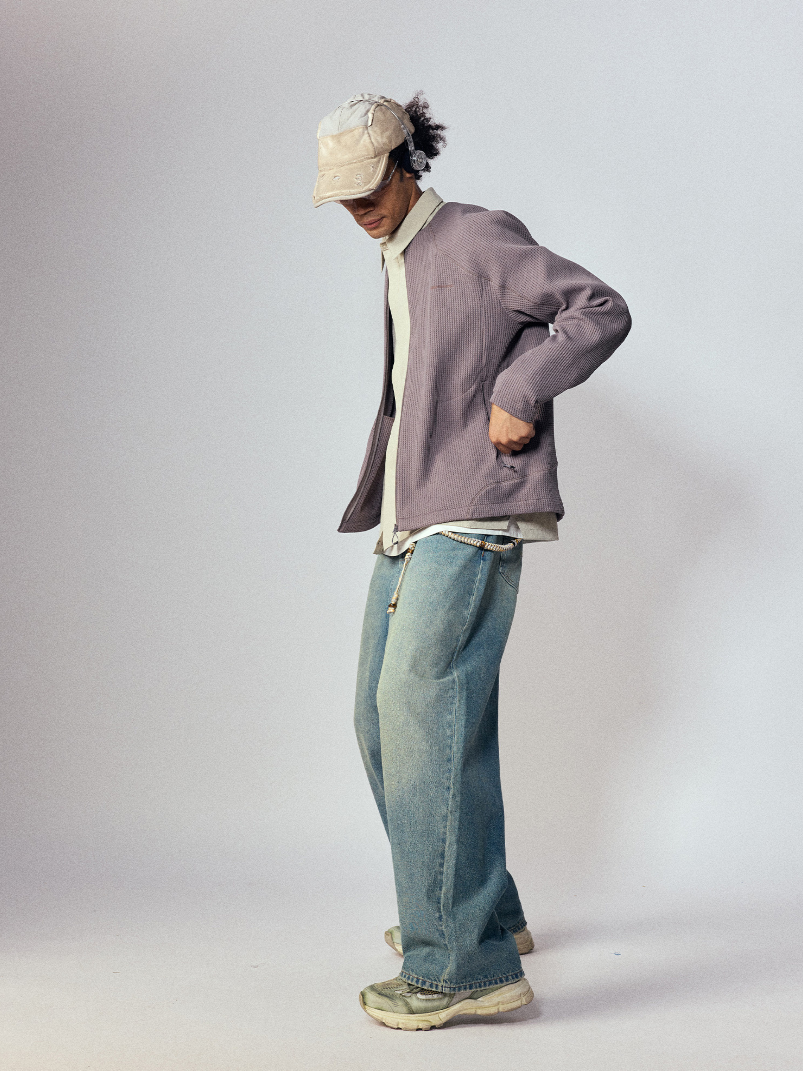 Tempestfire - Men's Washed Denim Wide-Leg Jeans