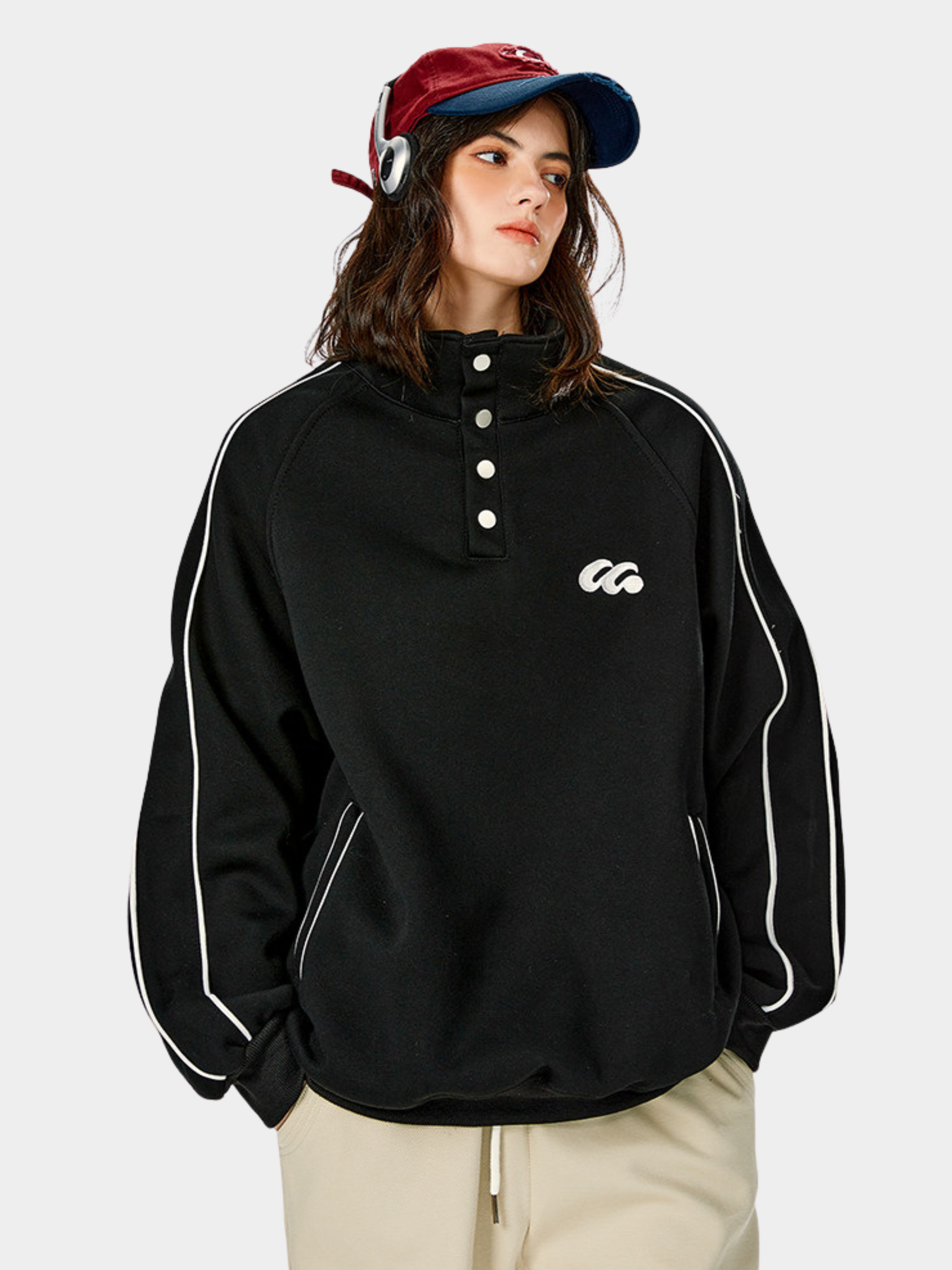 Moonbloom - Women's Stand Collar Sweatshirt Jacket
