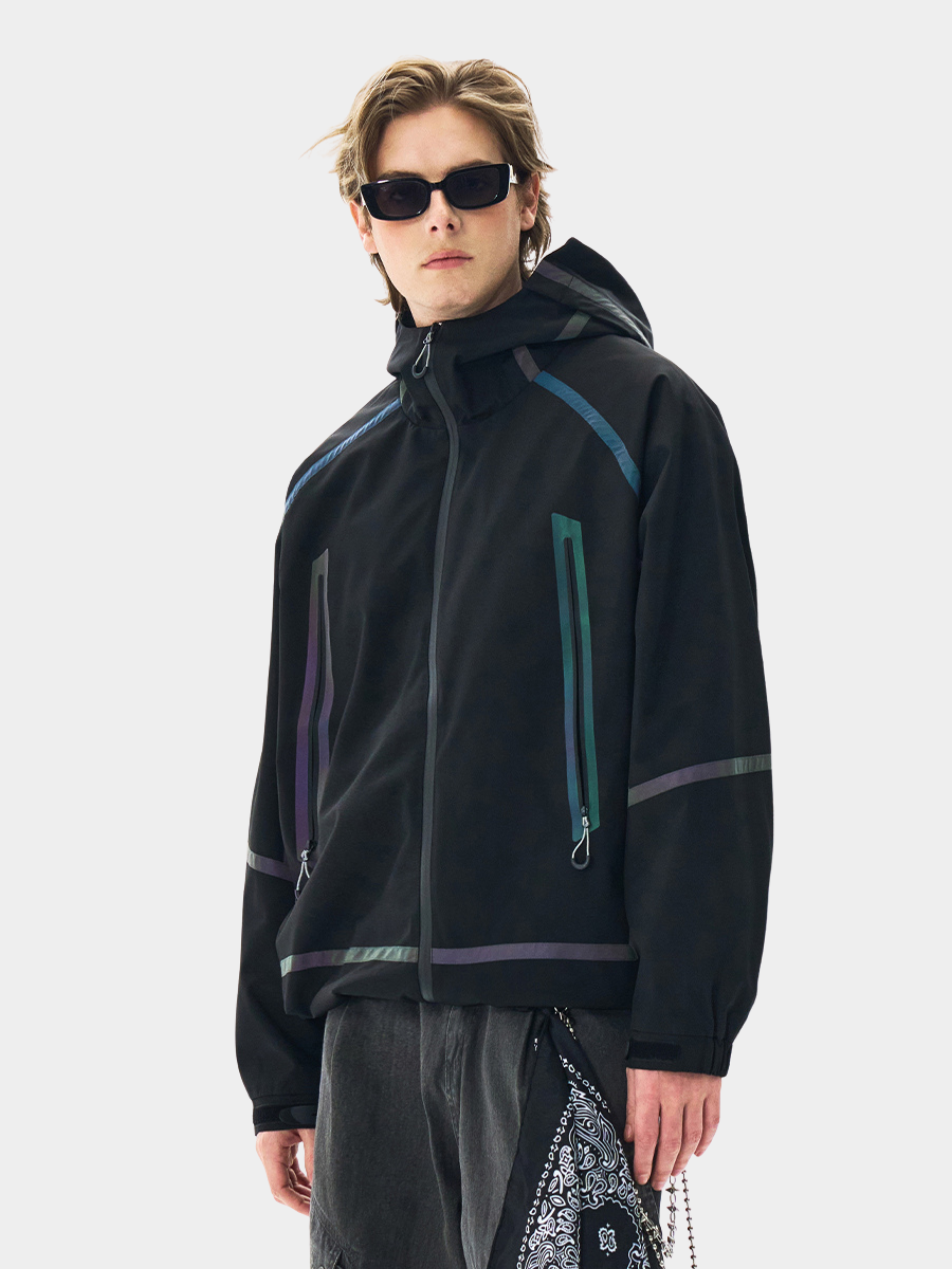 CougarBoard - Unisex Loose Fit Reflective Hooded Utility Jacket