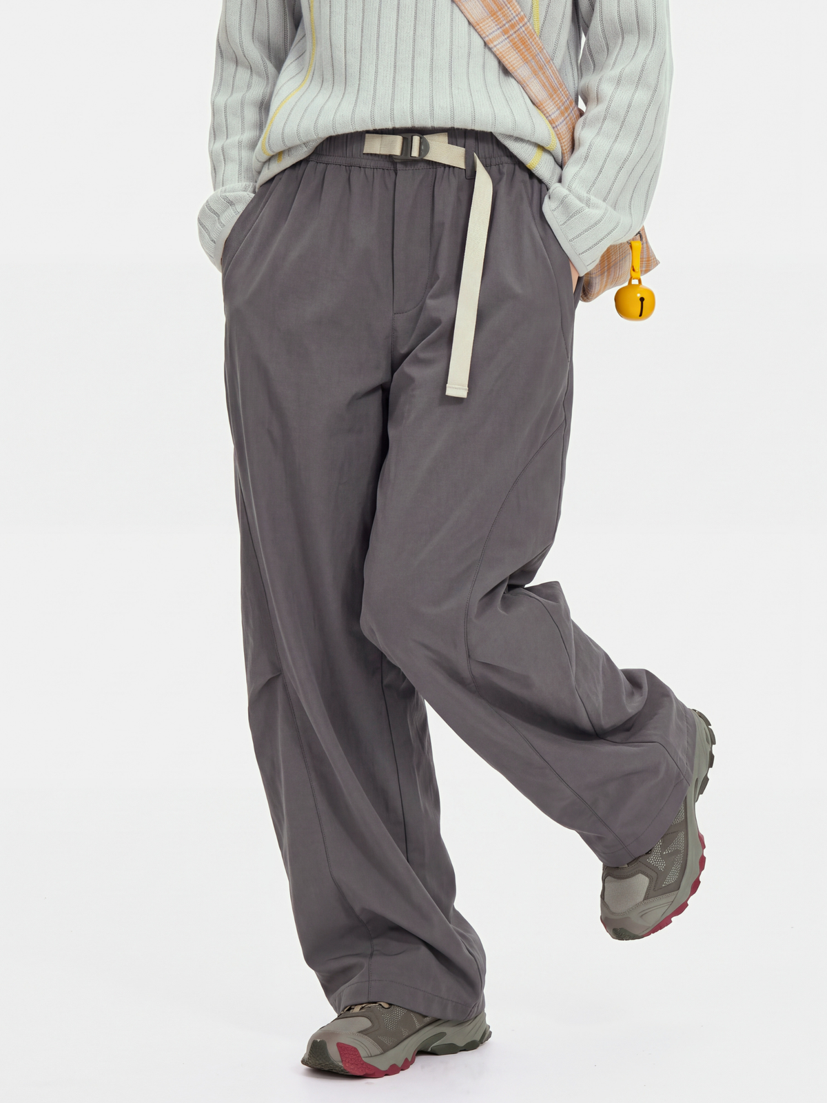 FlipMist - Stretch Elastic-Waist Straight-Leg Utility Pants