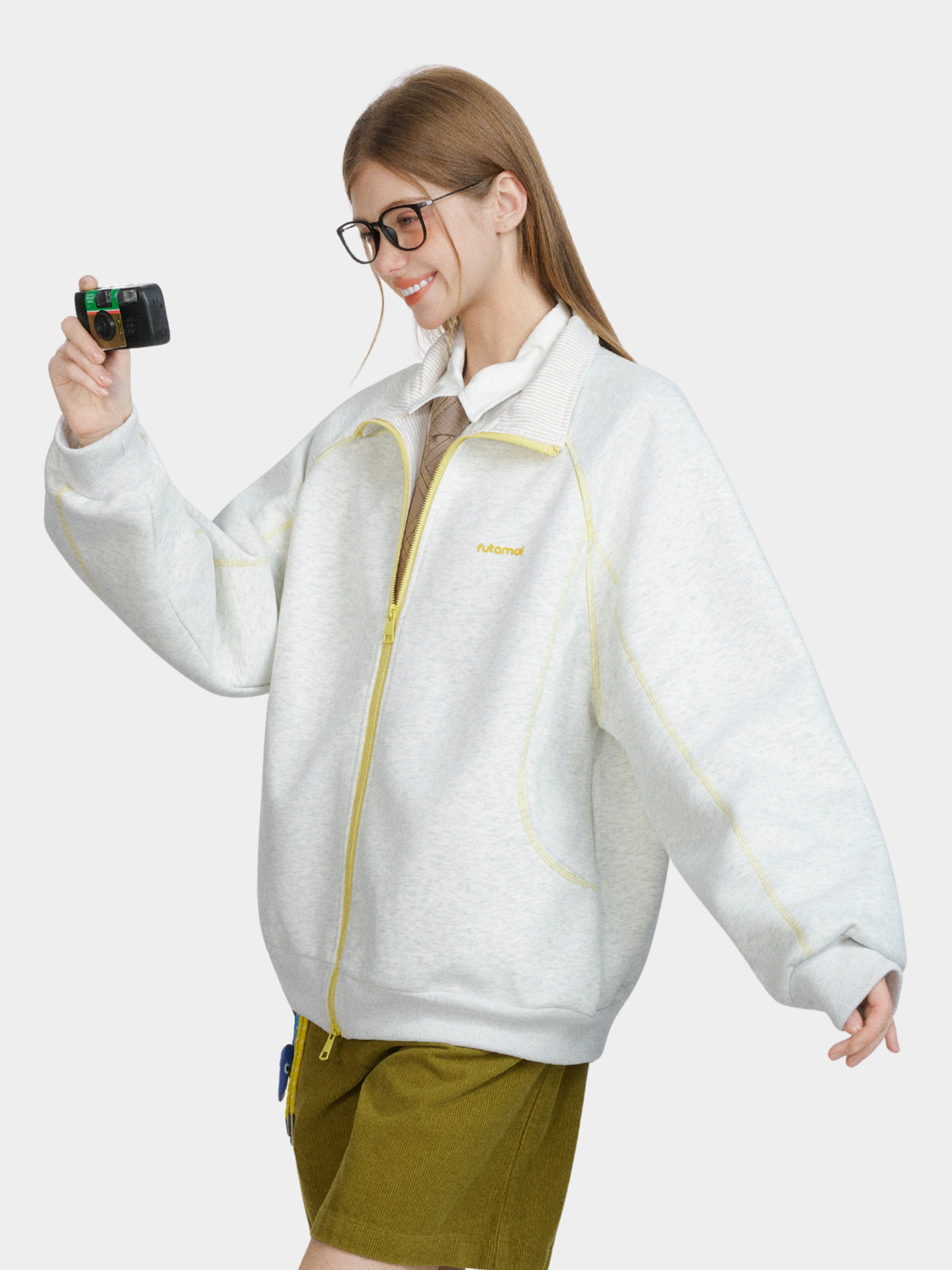 Cragzone - Women's Cotton-Blend Zip-Up Stand-Collar Jacket –