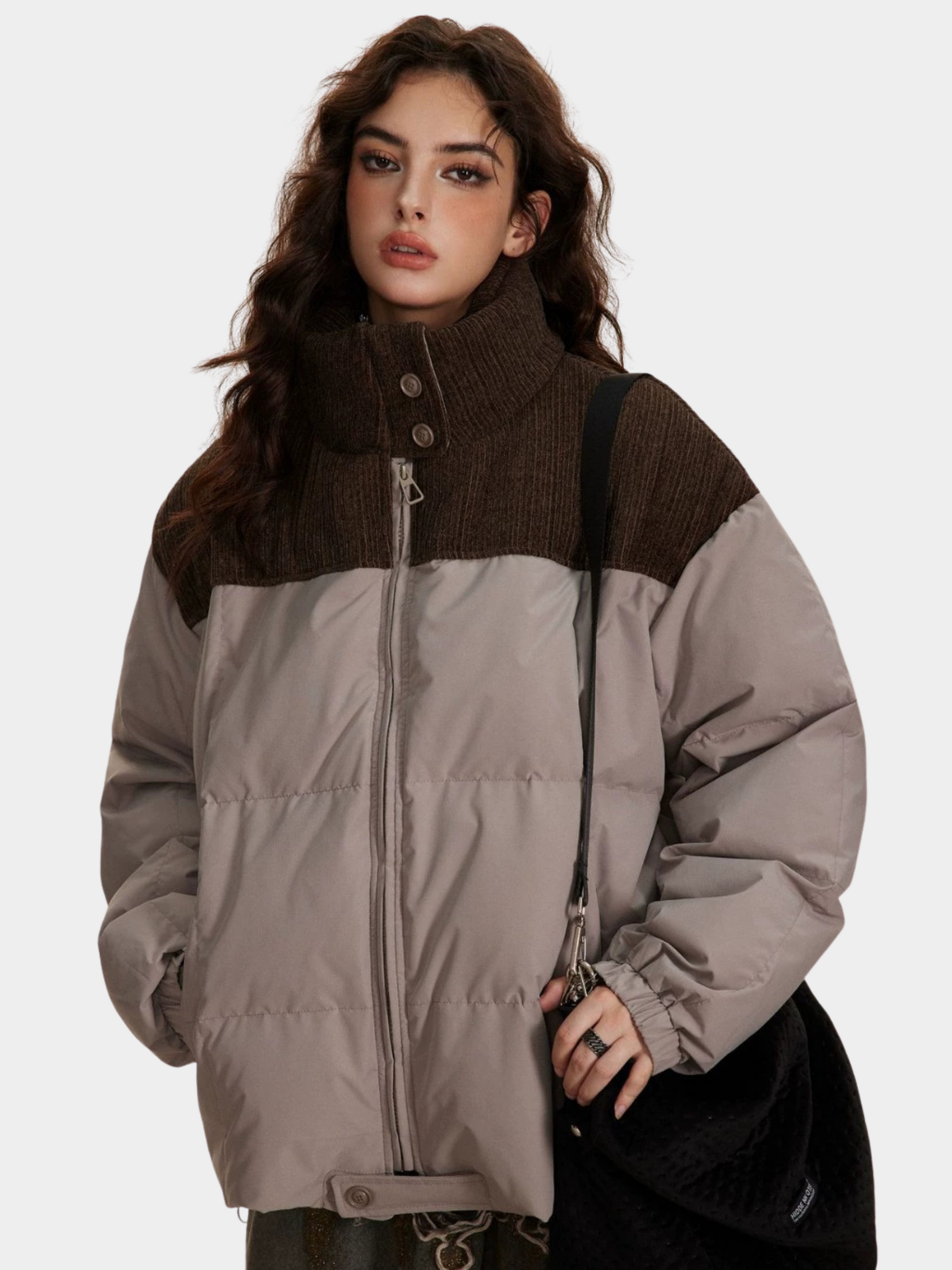 Pinestride - Women‘s Color-Block 90% White Duck Down Jacket GONGGAR SPORTS