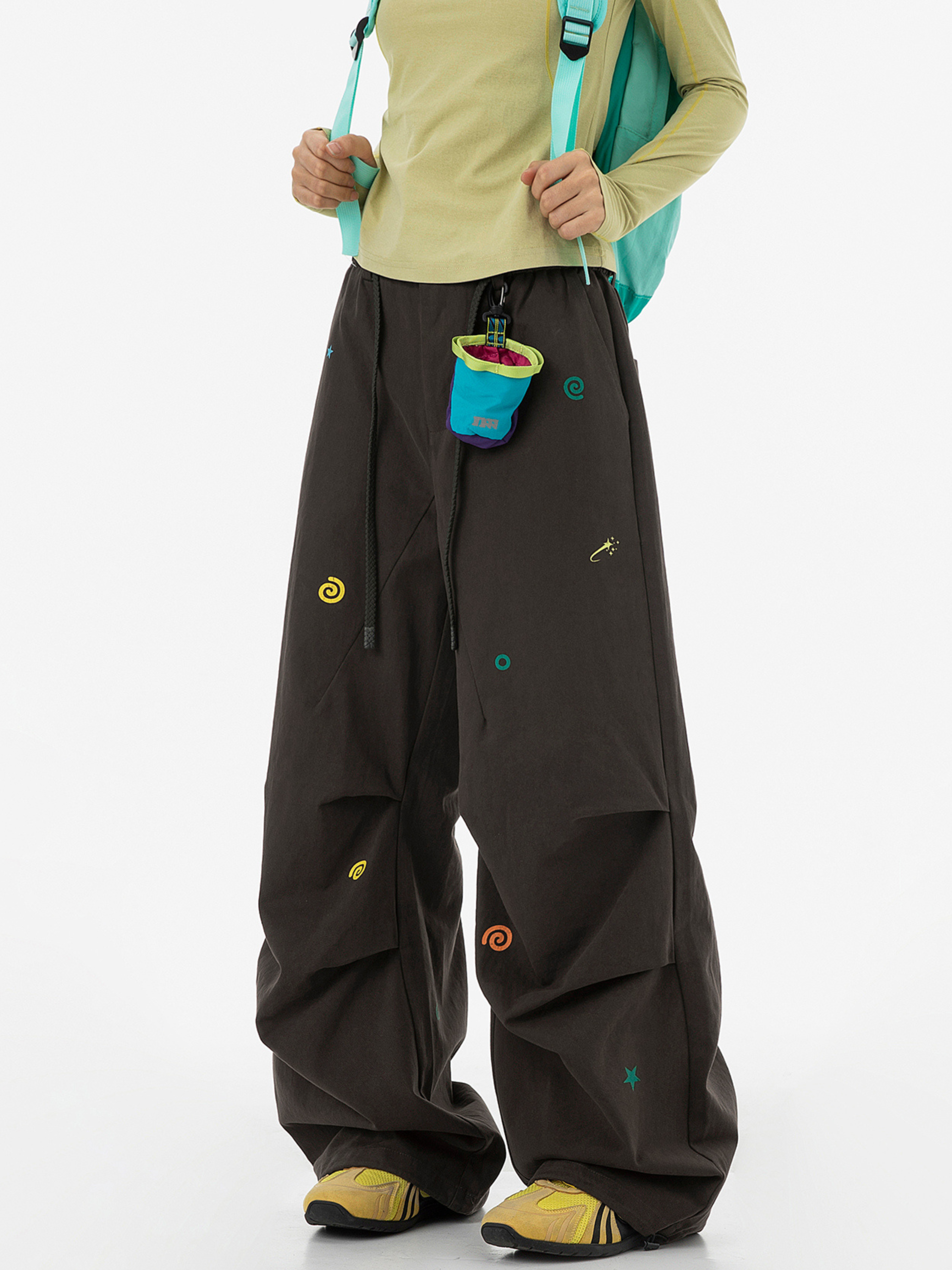 FrostTop - Women's Pure Cotton Straight-Leg Curved Pleat Paratrooper Pants