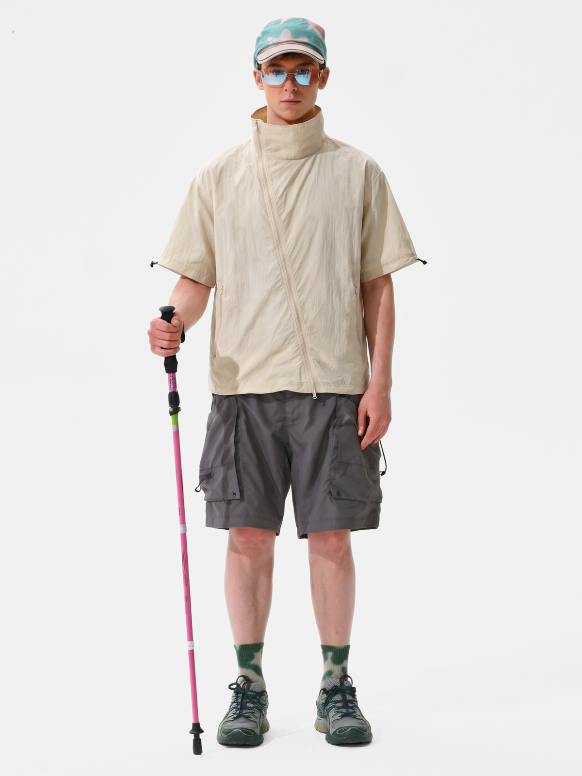Cavevein - Asymmetric Zip Quick-Dry Stand Collar Shirt