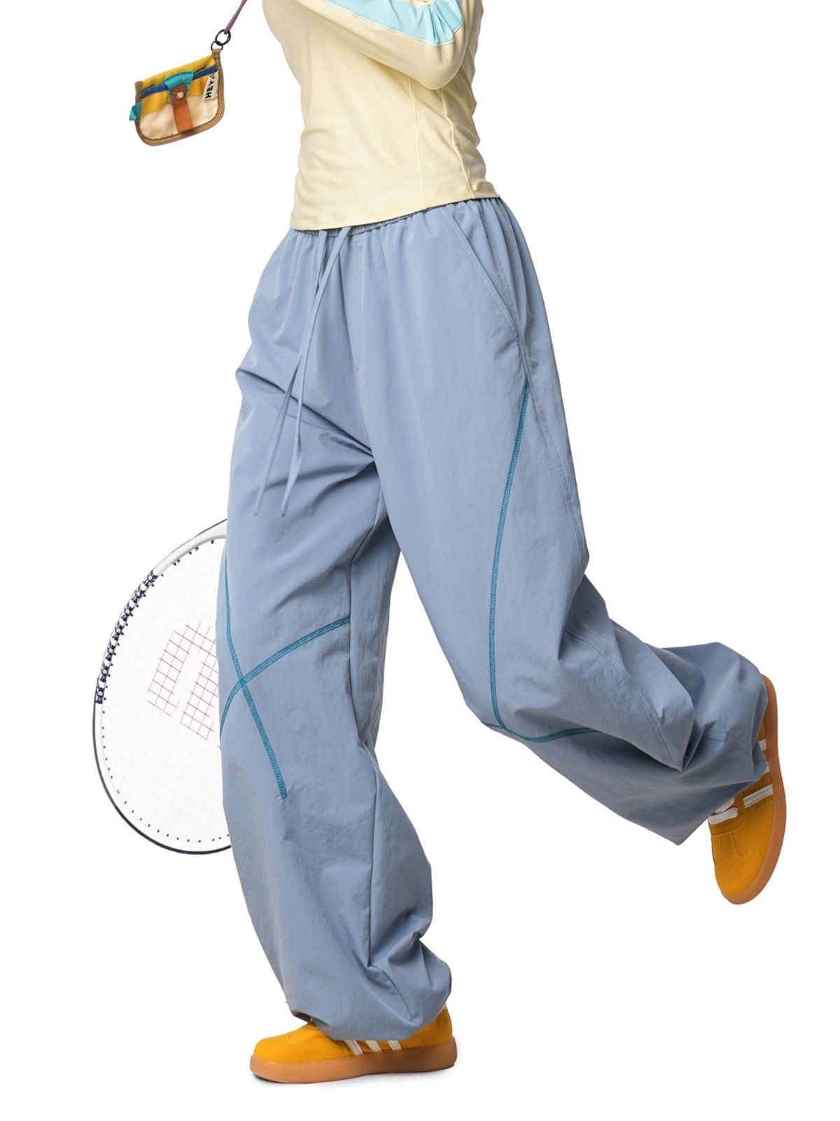 FrostDash - Lightweight Loose Colorblock Hasso Stitch Pants