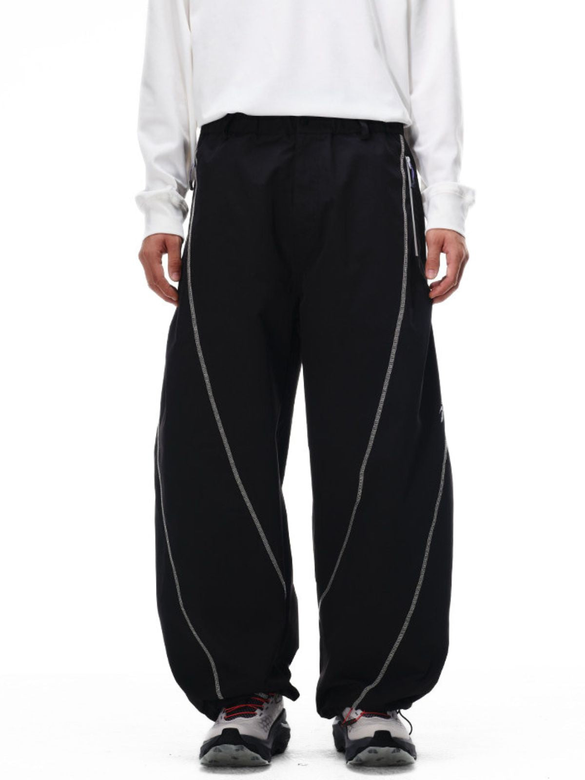 Cavefault - Water-Repellent Color-Block Curved-Leg Pants