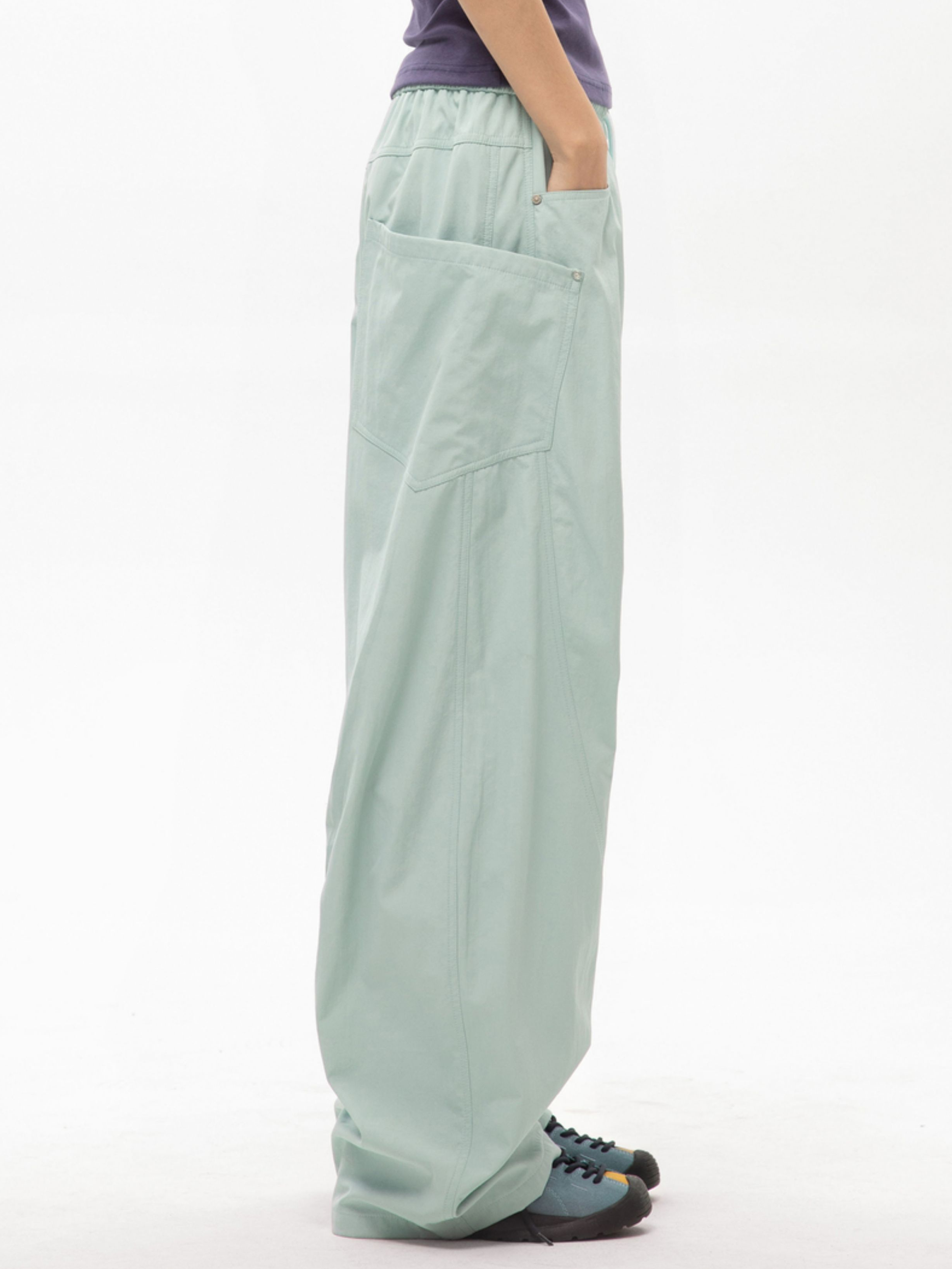 FrostEdge - Unisex Draped Relaxed Straight-Leg Casual Pants