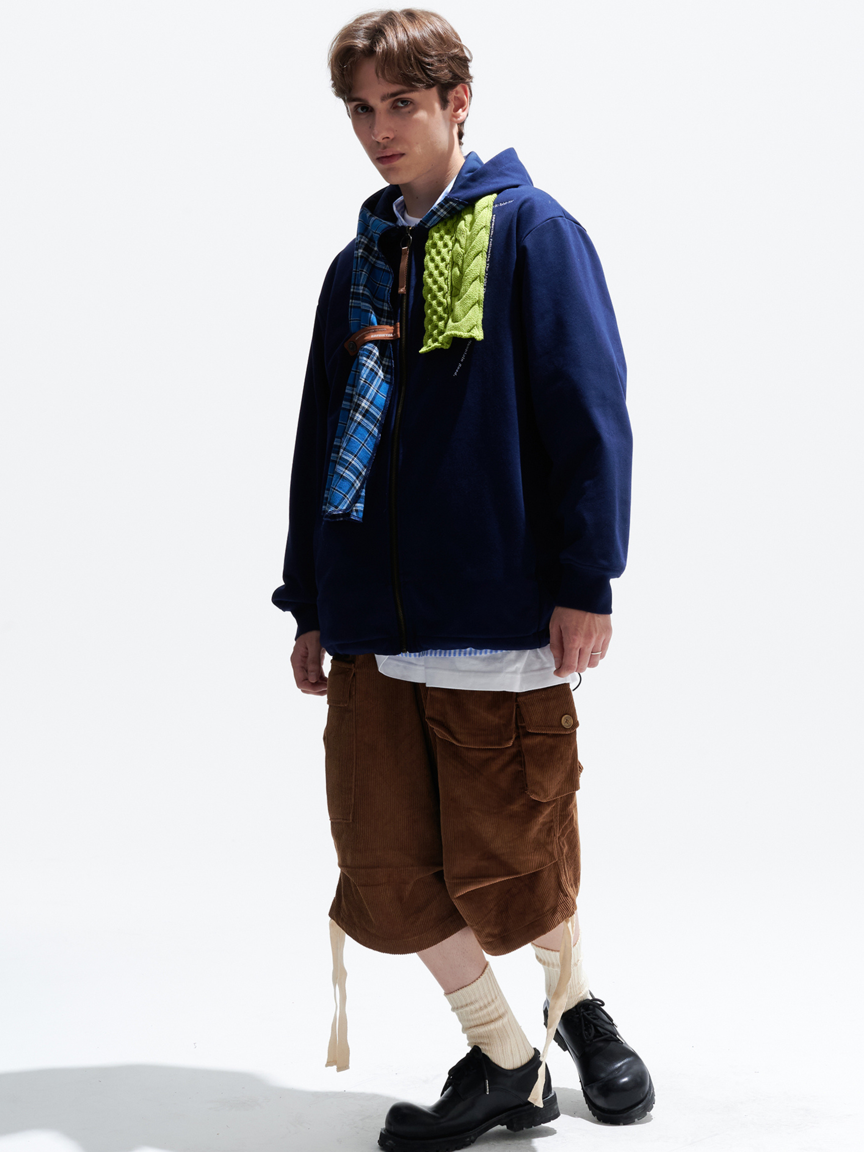 CanyonGo - Unisex Asymmetric Scarf Patchwork Hoodie Jacket