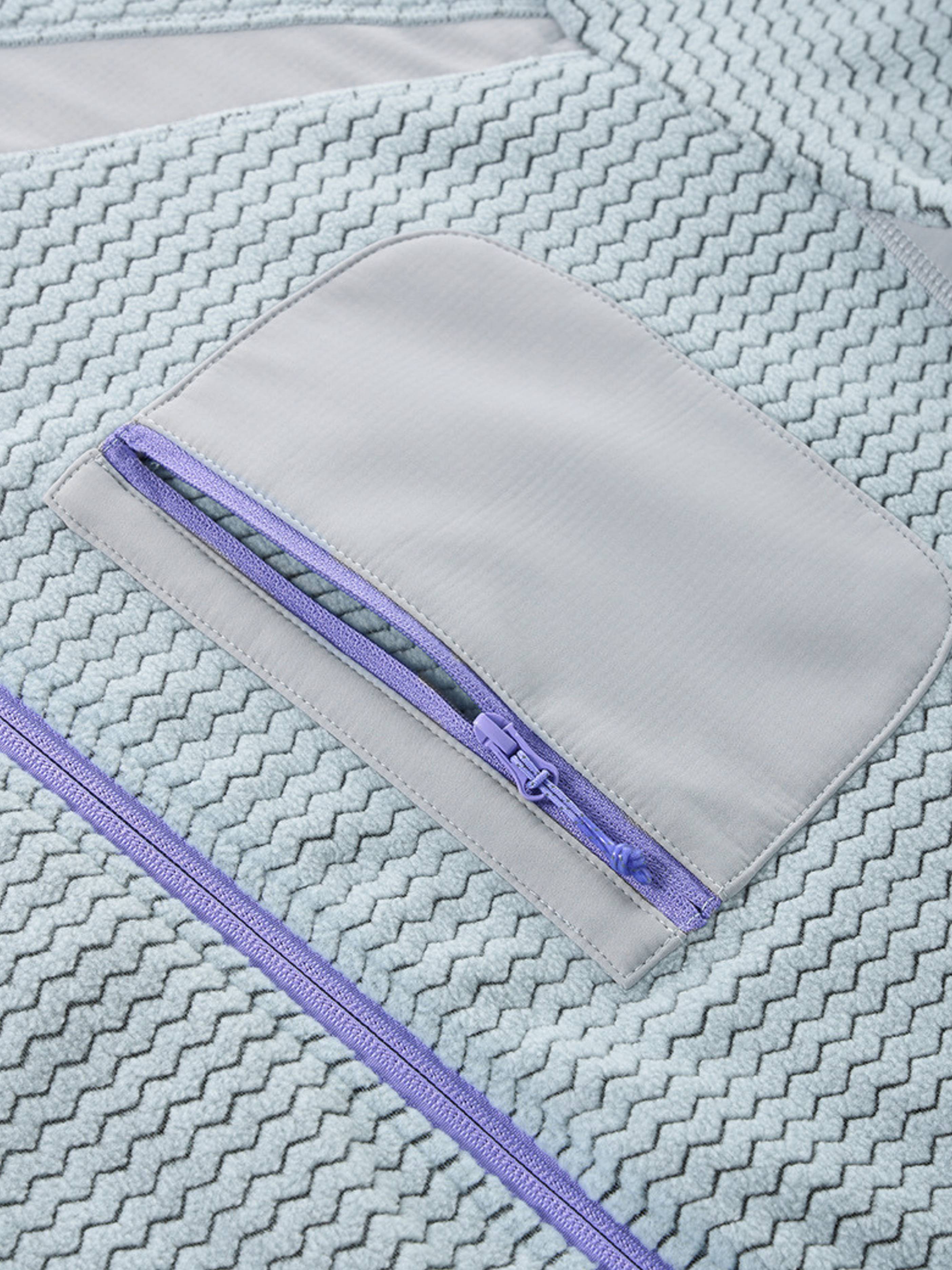 Nightthorn - Unisex Wave Pattern Fleece Zip-Up Sweatshirt