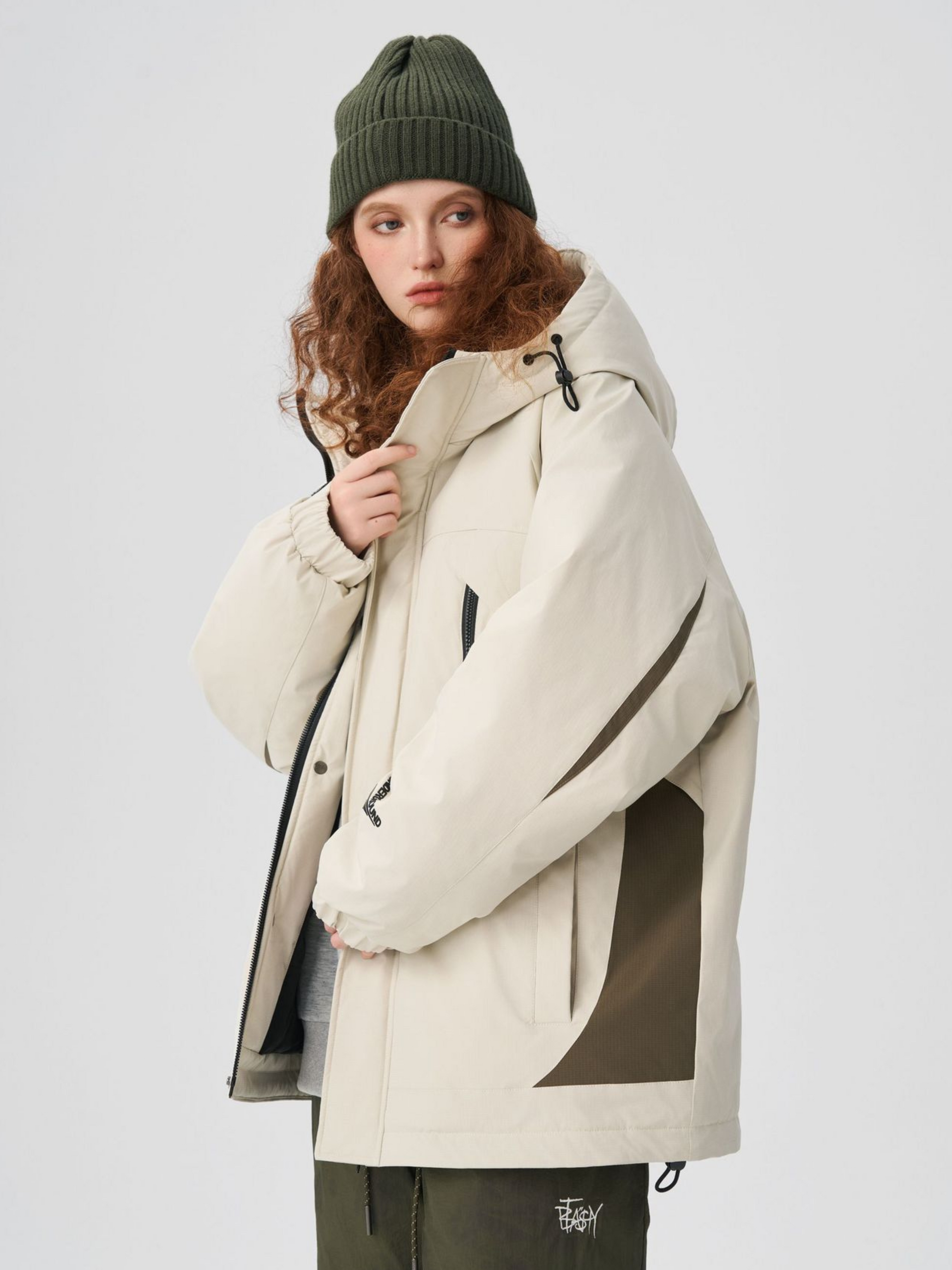 BluffPort - Unisex 90% White Duck Down Oversized Hooded Down Jacket GONGGAR SPORTS