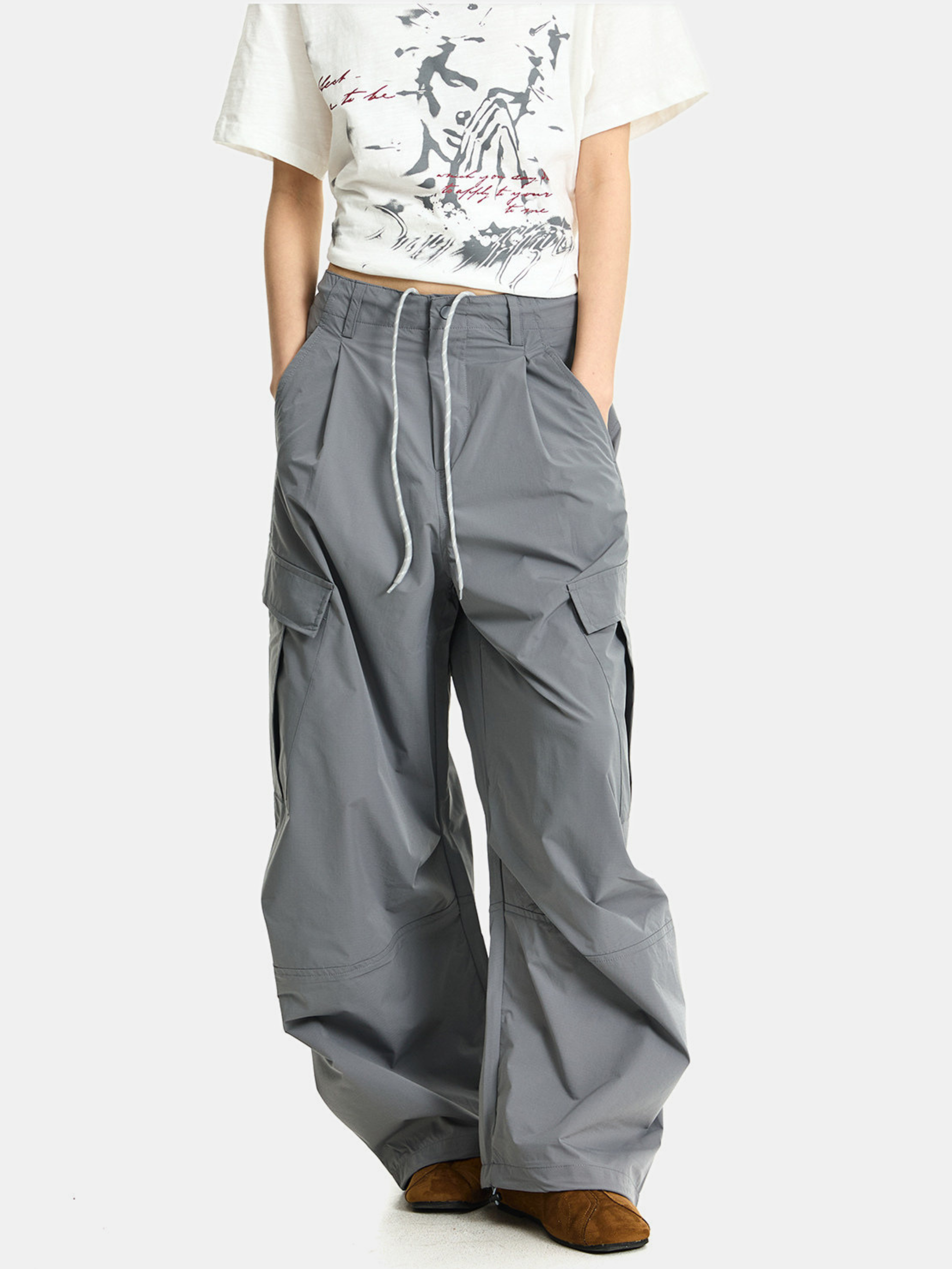 パンツ LGB lace-up parachute cargo flare pants SOLD) L.G.B LACE UP MEGA FLARE PARACHUTE CARGO PANTS What more can
