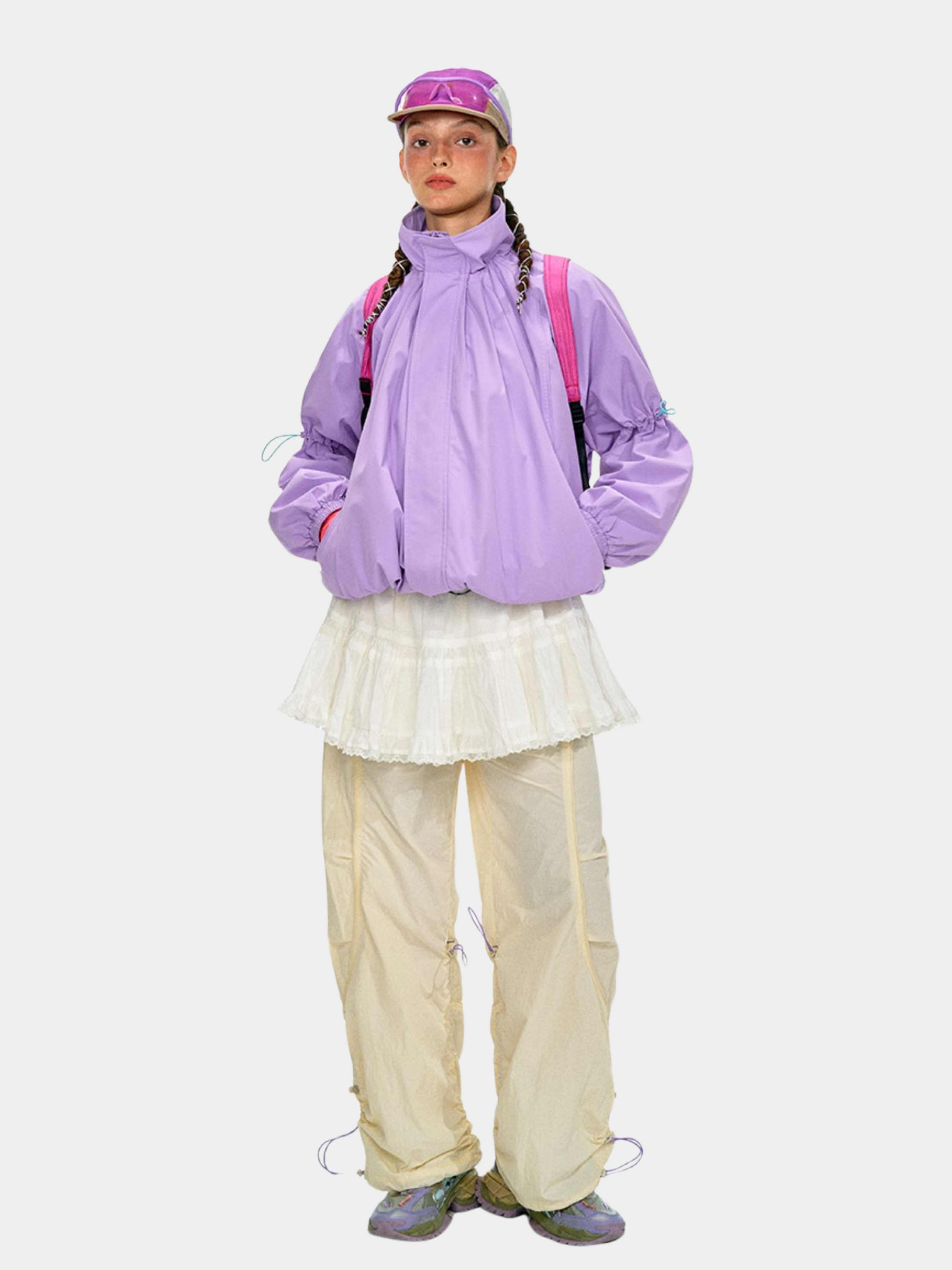 ShadowMode - Women's C6 Water-Repellent Bubble Collar Ruched Jacket