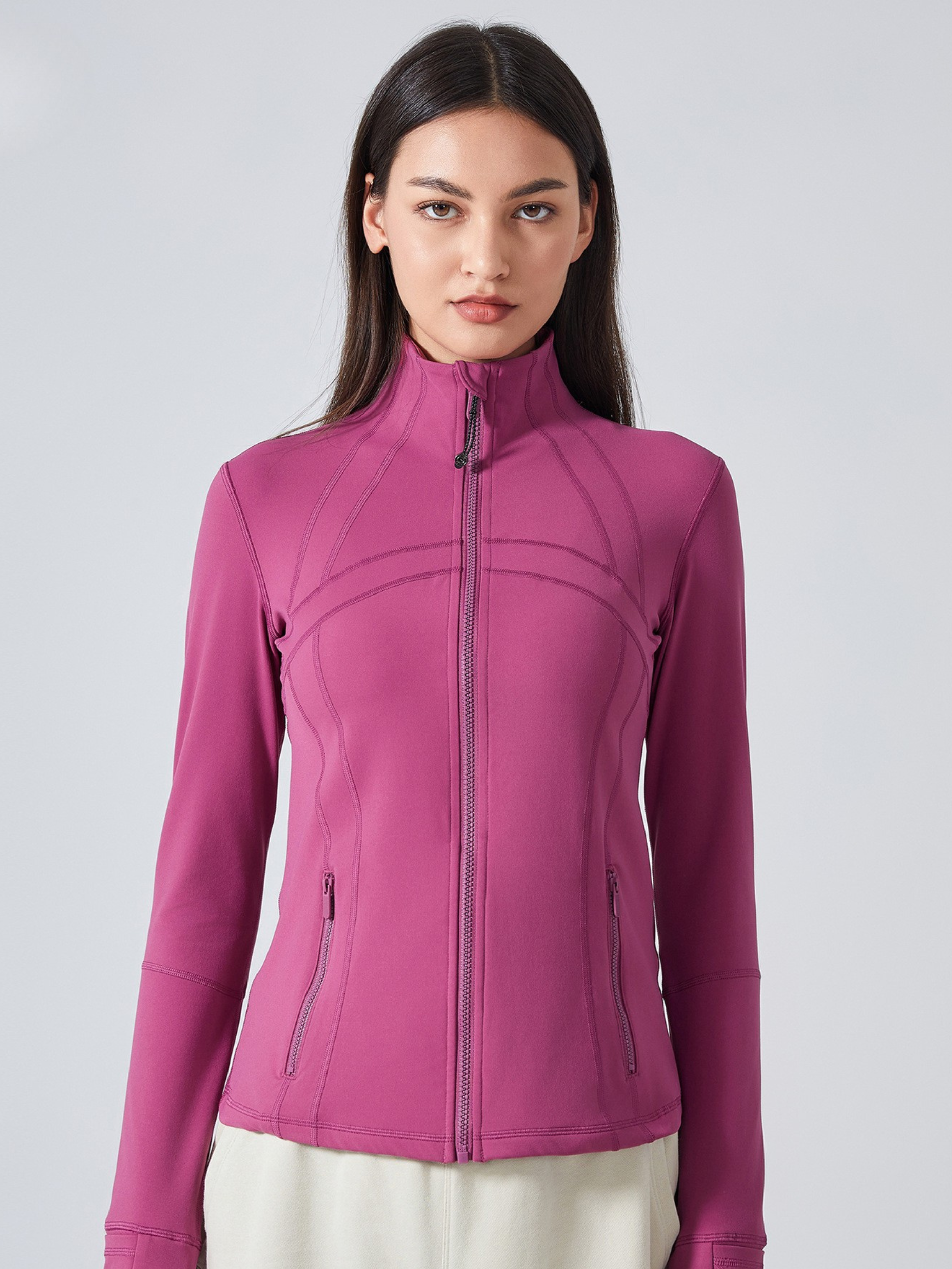 MesaPeak - Women's Fleece-Lined Slim-Fit Yoga Jacket with Thumbholes GONGGAR SPORTS