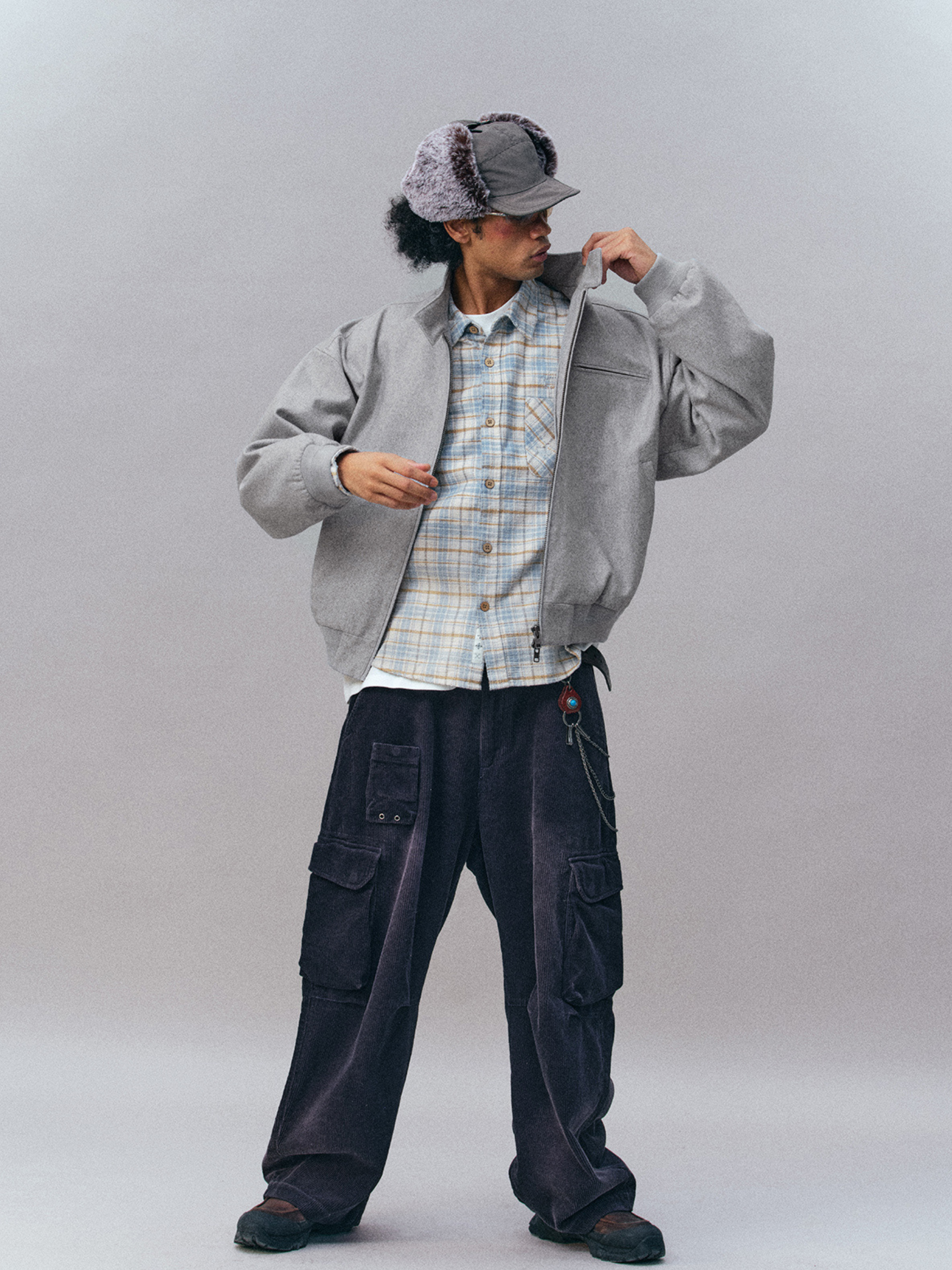 Moonreach - Men's Double-Button Stand-Collar Harrington Jacket