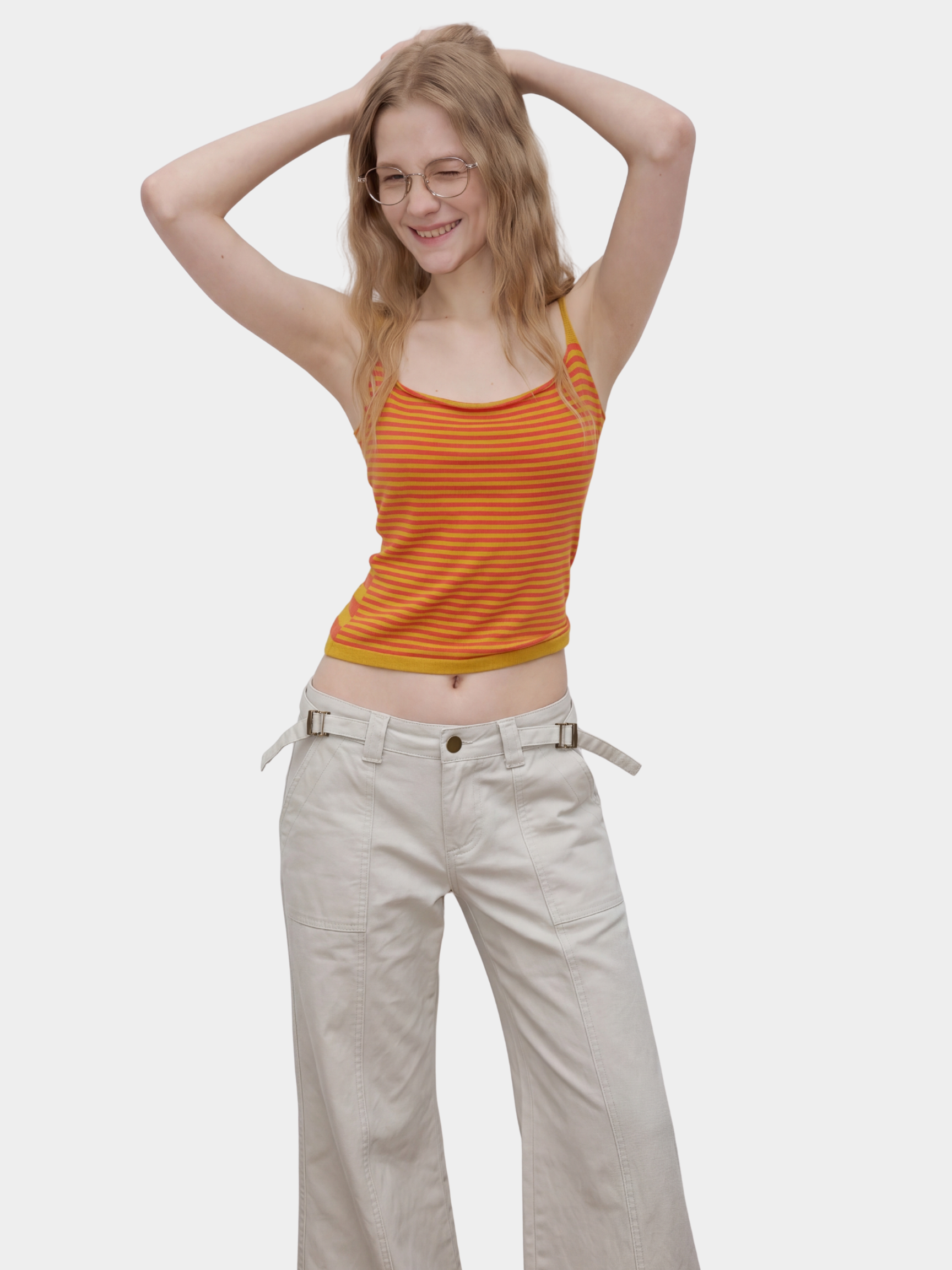 ChillVeil - Women's Colorblock Striped Knit Camisole Tank Top