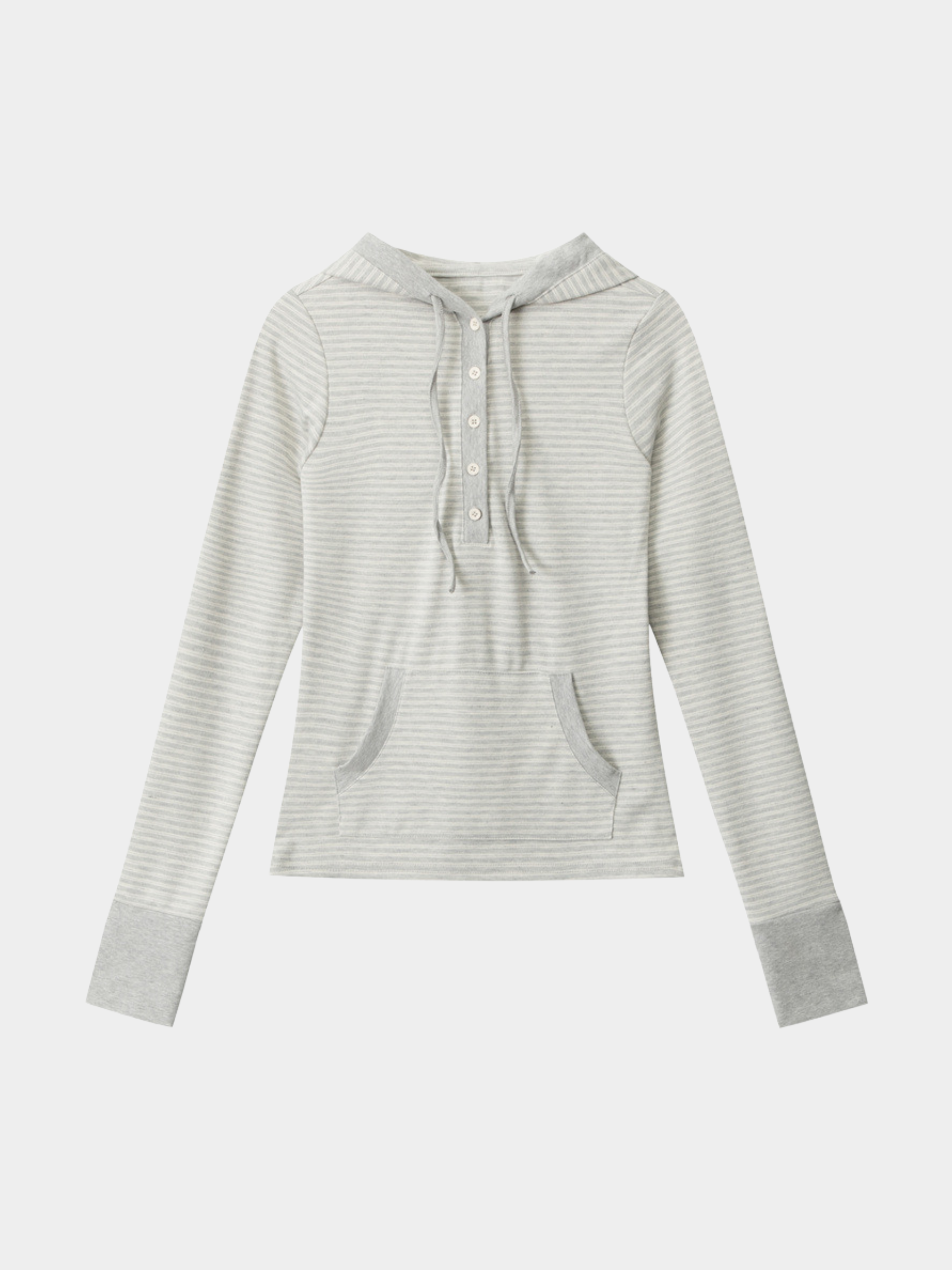 SlimDrift - Women's Striped Slim-Fit Hooded Long Sleeve T-Shirt