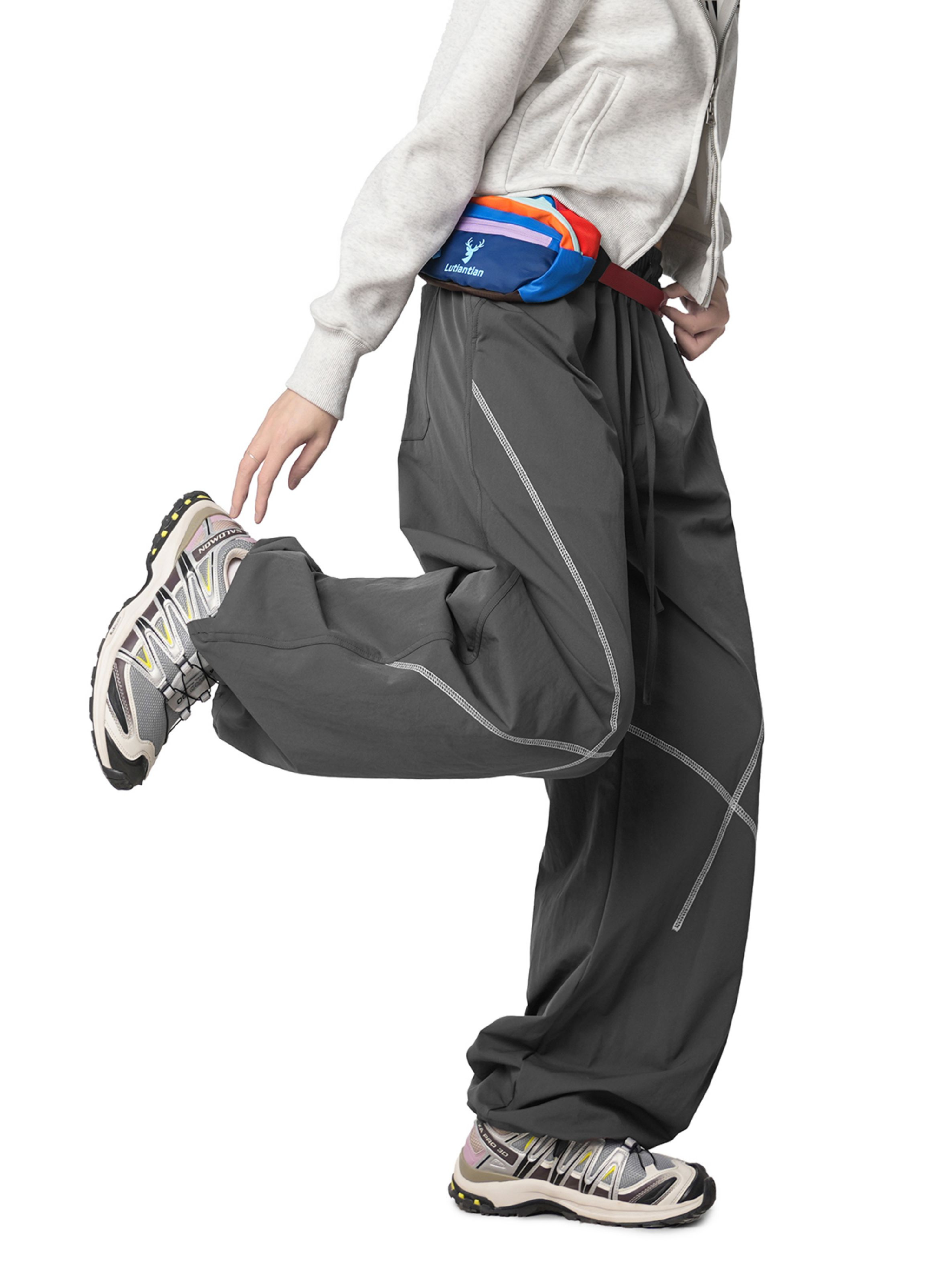 FrostDash - Unisex Loose Colorblock Hasso Stitch Pants