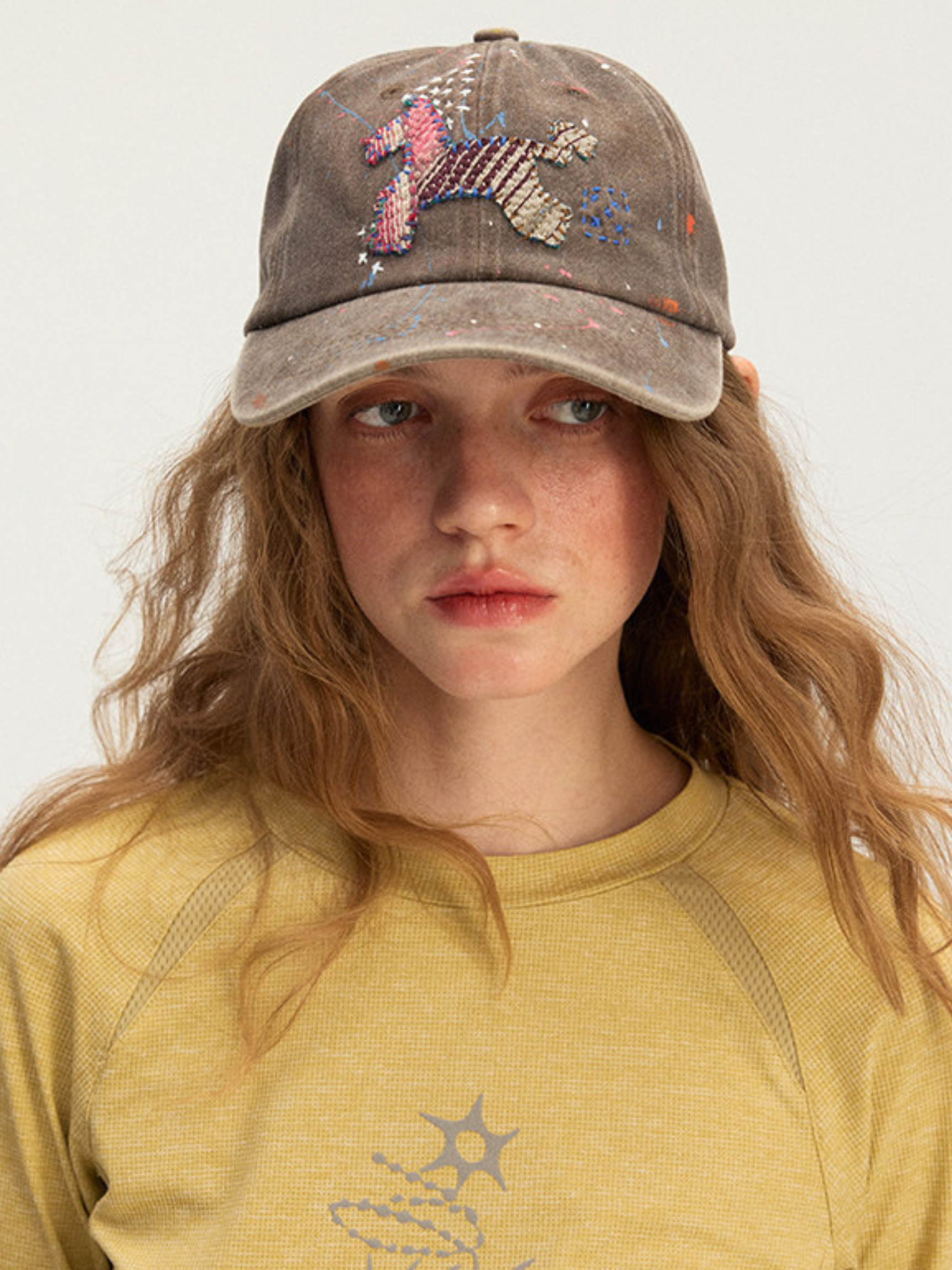 ArtSway - Hand-Embroidered Splatter Wash Baseball Cap