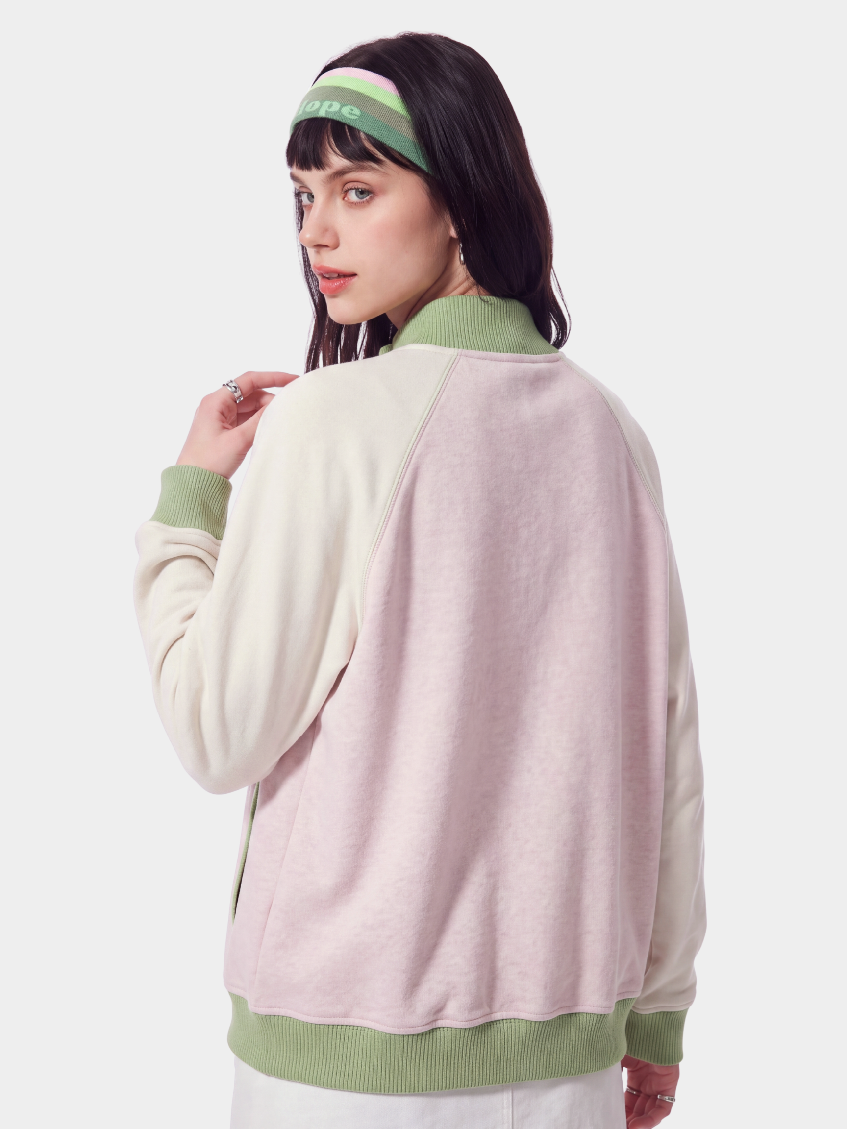EdgeDrift - Unisex Color-Block Raglan Stand Collar Zip Jacket