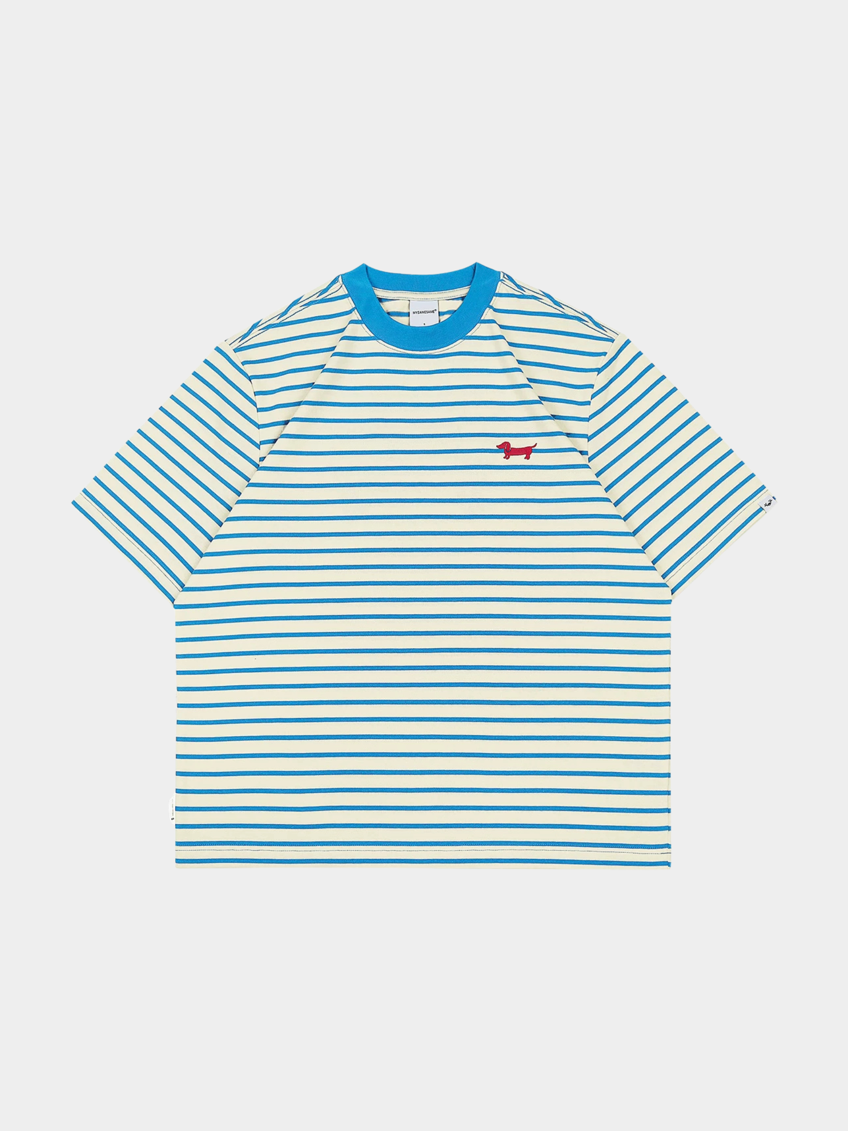 StillCloak - Unisex Striped Embroidered Cotton Relaxed T-Shirt