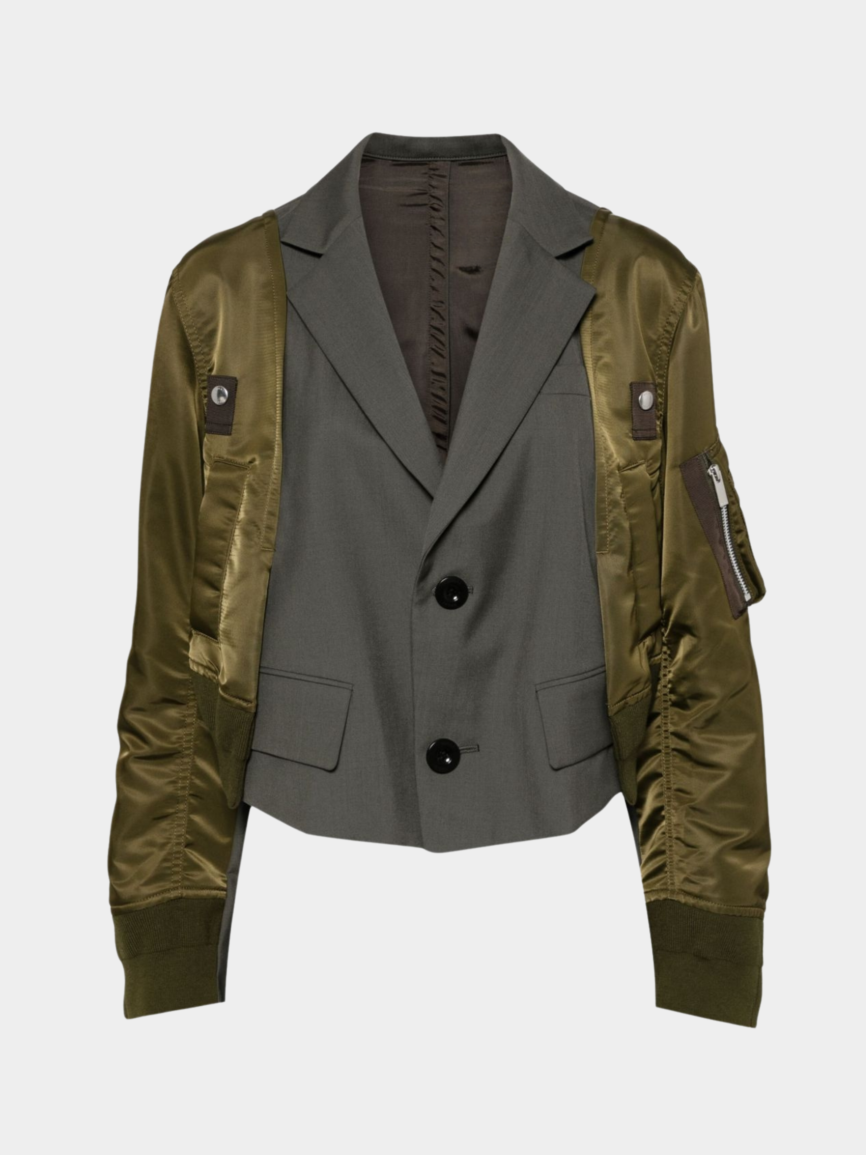 ShadowView - Women's Colorblock Split-Hem Cropped Blazer Jacket