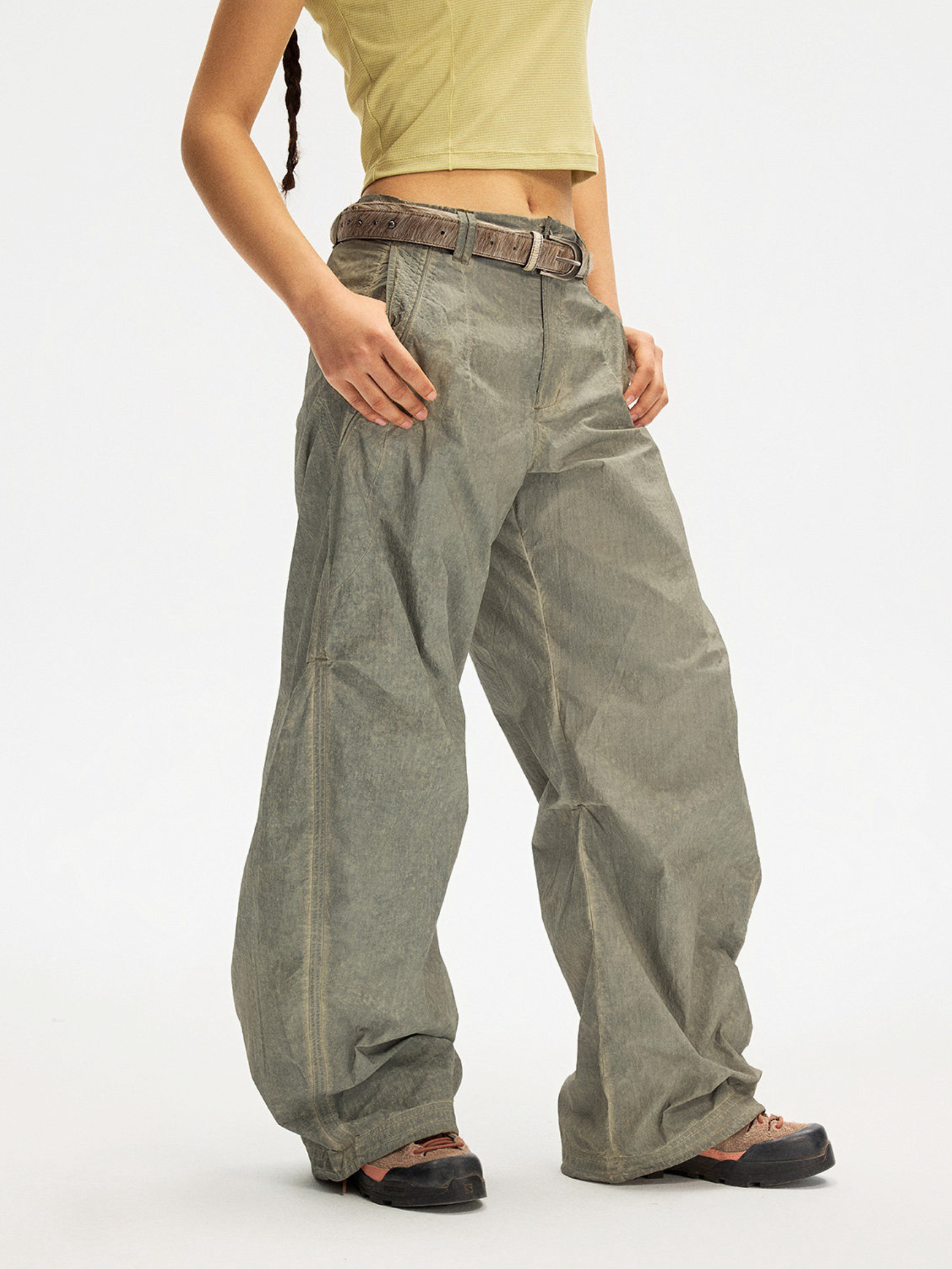 KitSway - Women's UPF 50+ Vintage Wash Curved-Leg Pants