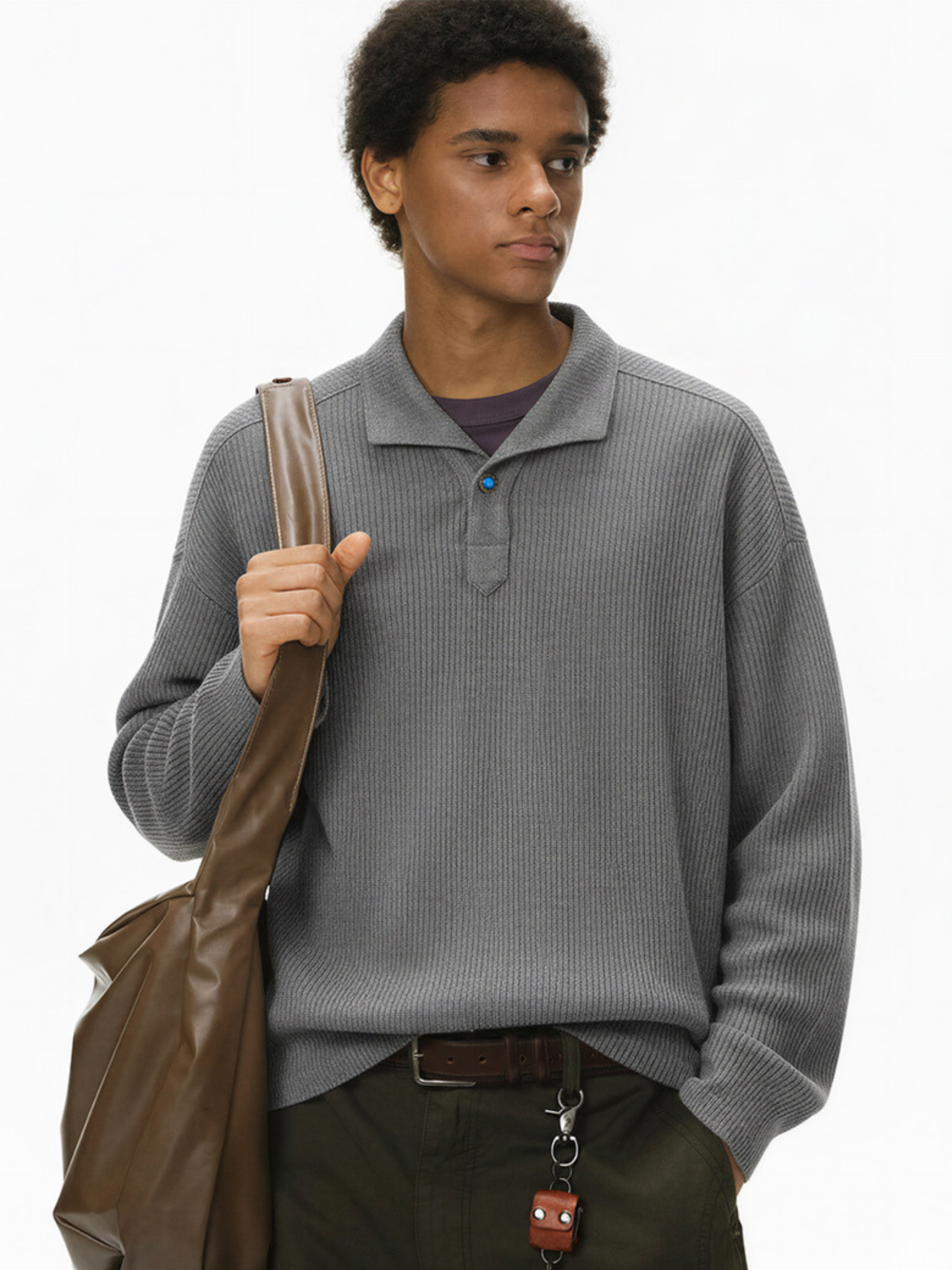 Shade - Unisex One-Piece Collar Long Sleeve Polo Shirt