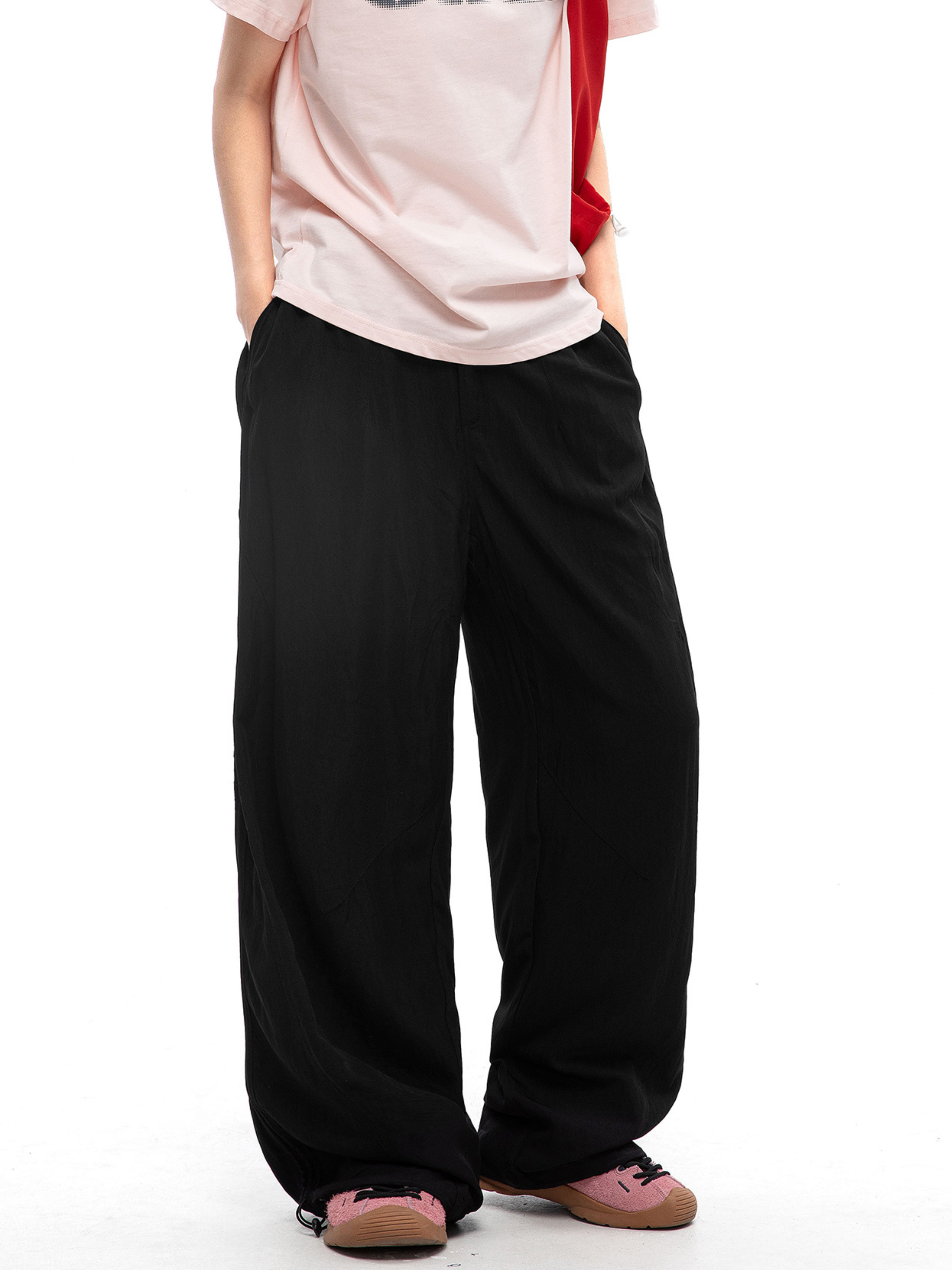 EchoNest - Women's Lightweight Straight-Leg Cargo Parachute Pants