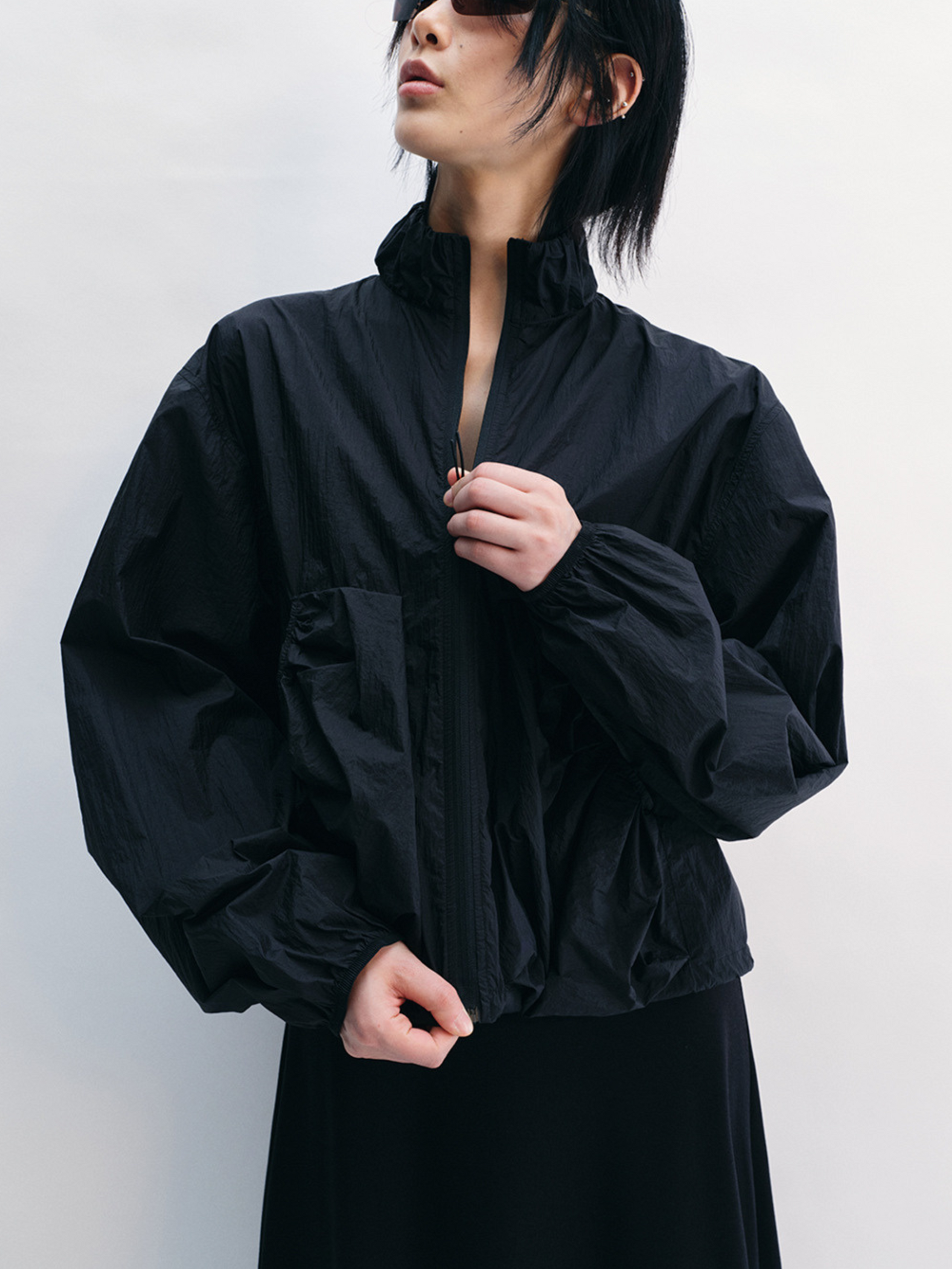 OwlNest - Women's Adjustable Hem Zip-Up Stand-Collar Sun Protection Jacket GONGGAR SPORTS