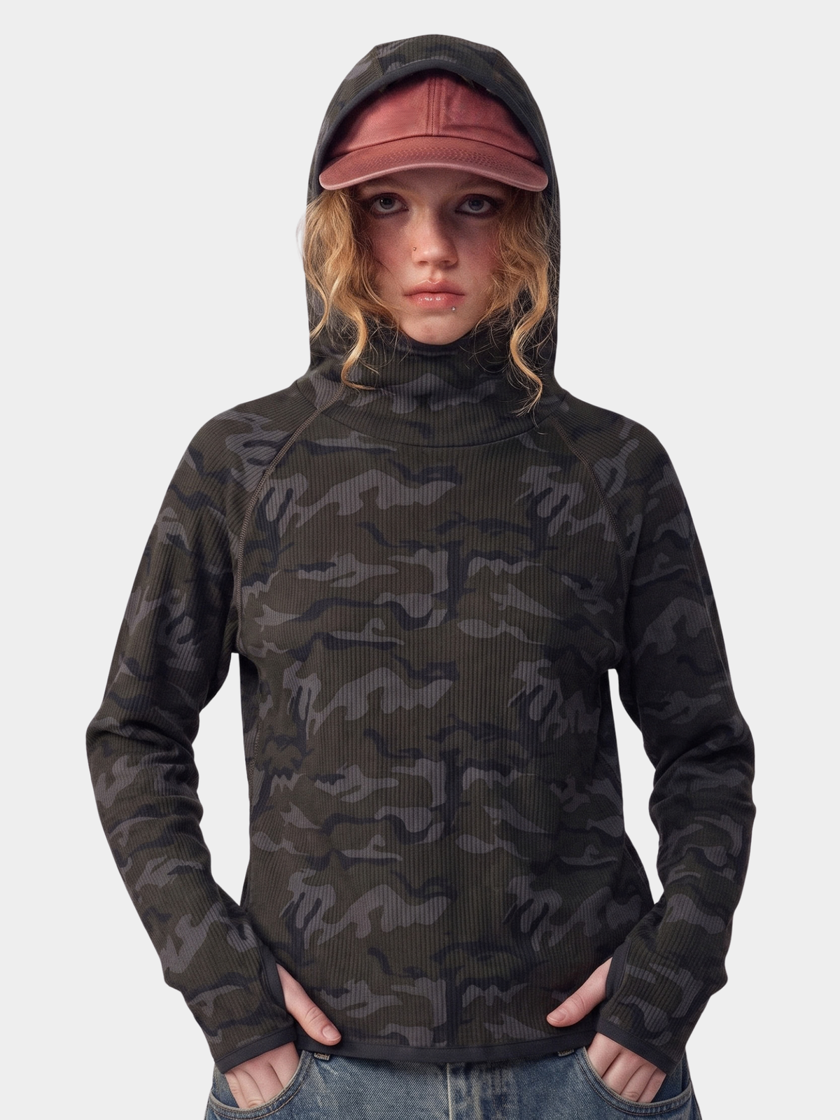 CamoMist - Windproof Warm Waffle Hooded Sweatshirt