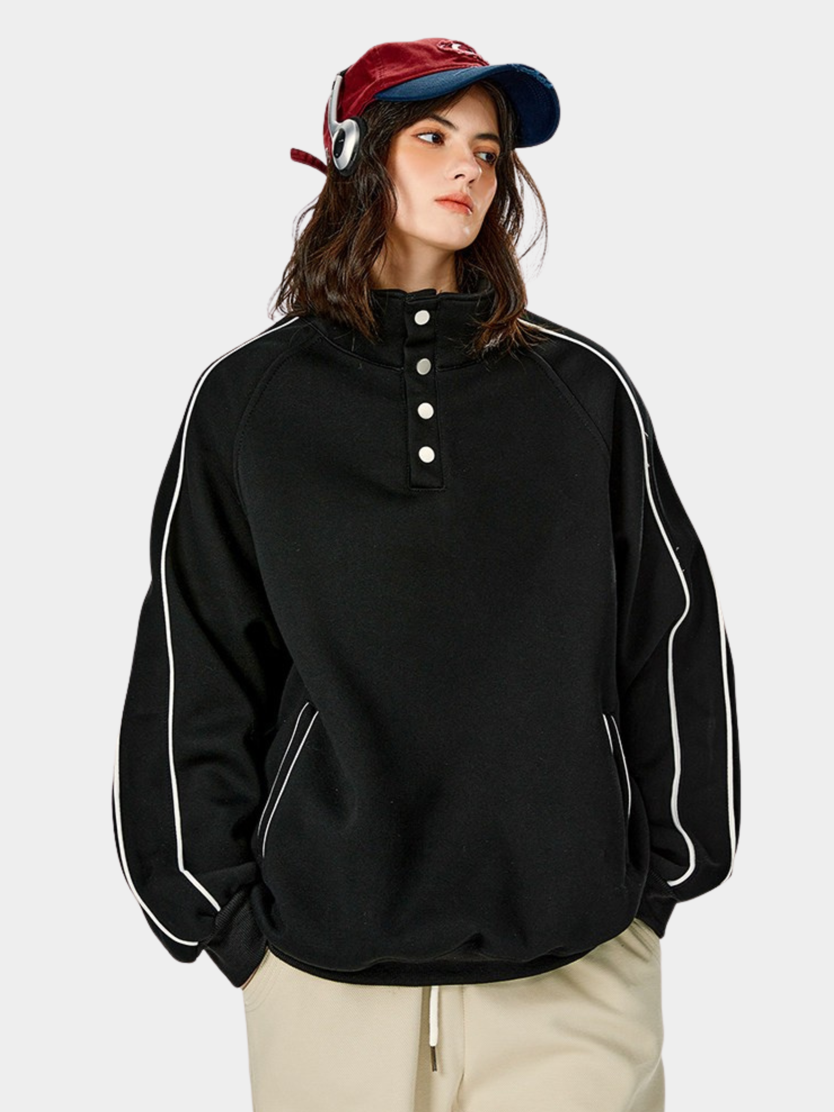 Moonbloom - Women's Stand Collar Sweatshirt Jacket