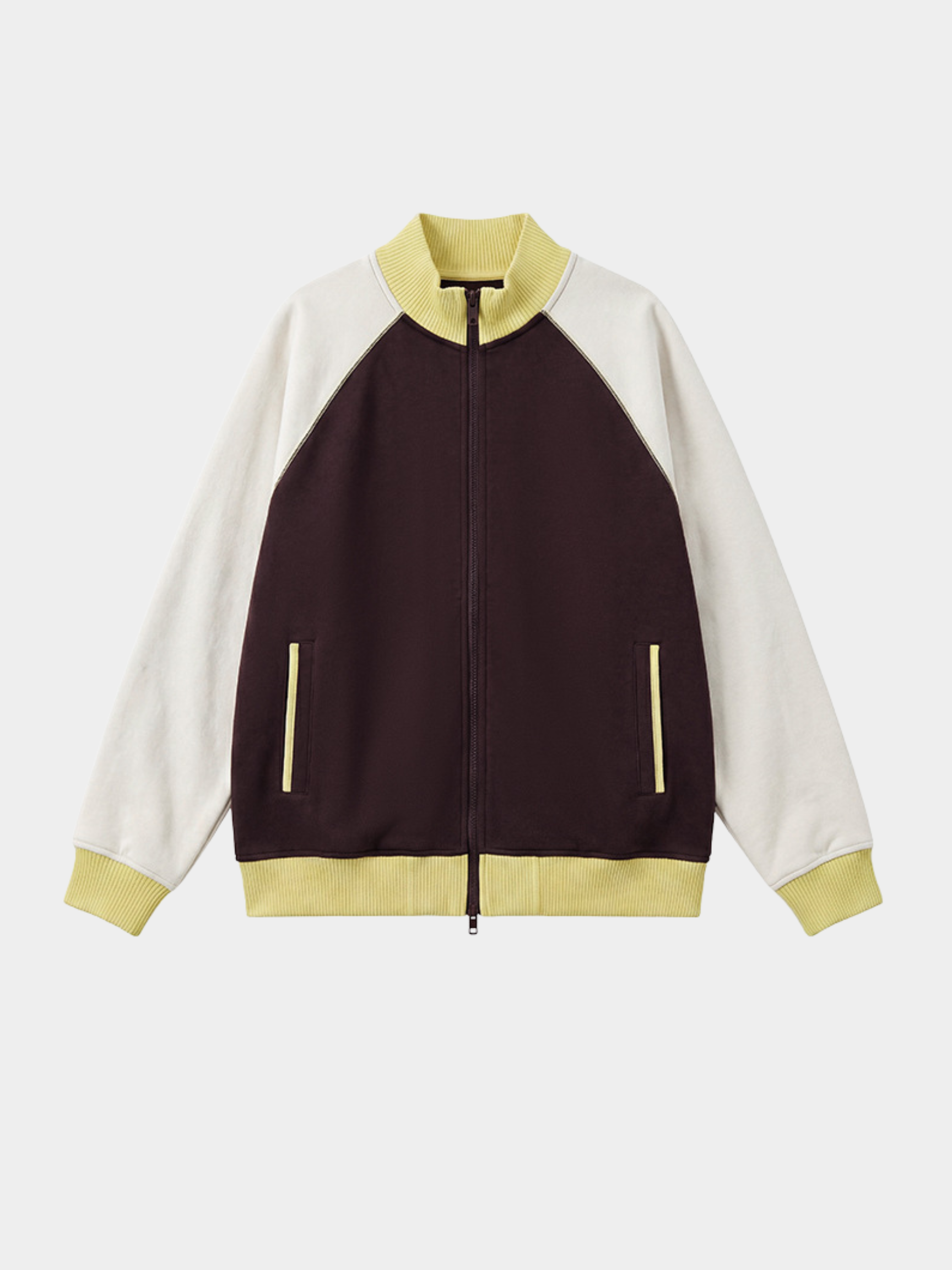 EdgeDrift - Unisex Color-Block Raglan Stand Collar Zip Jacket