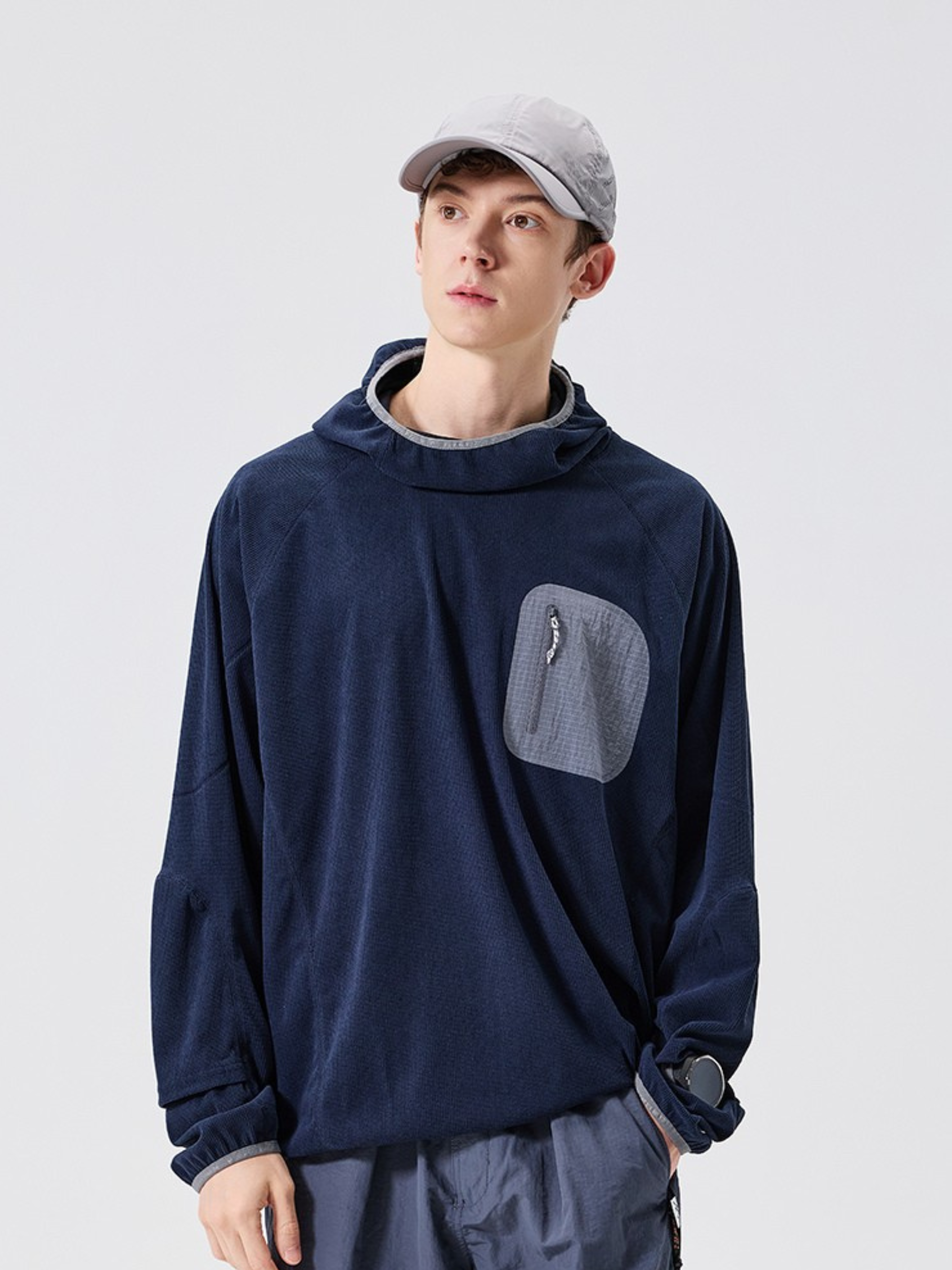 Crag - Unisex Moisture-Wicking High Neck Hoodie Base Layer