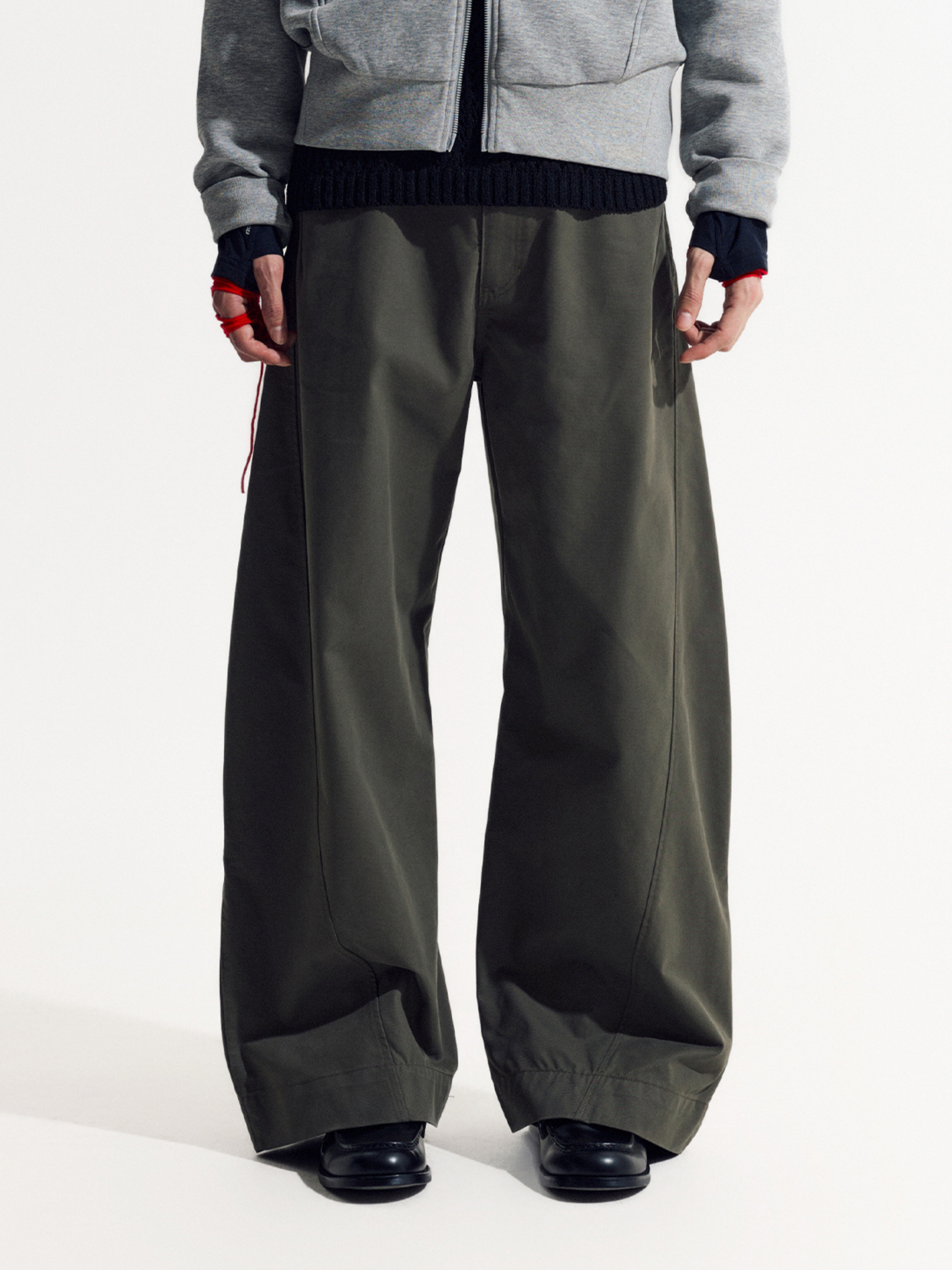 EagleView - Unisex Minimalist Wide-Cut Bamboo Wool Curved Pants