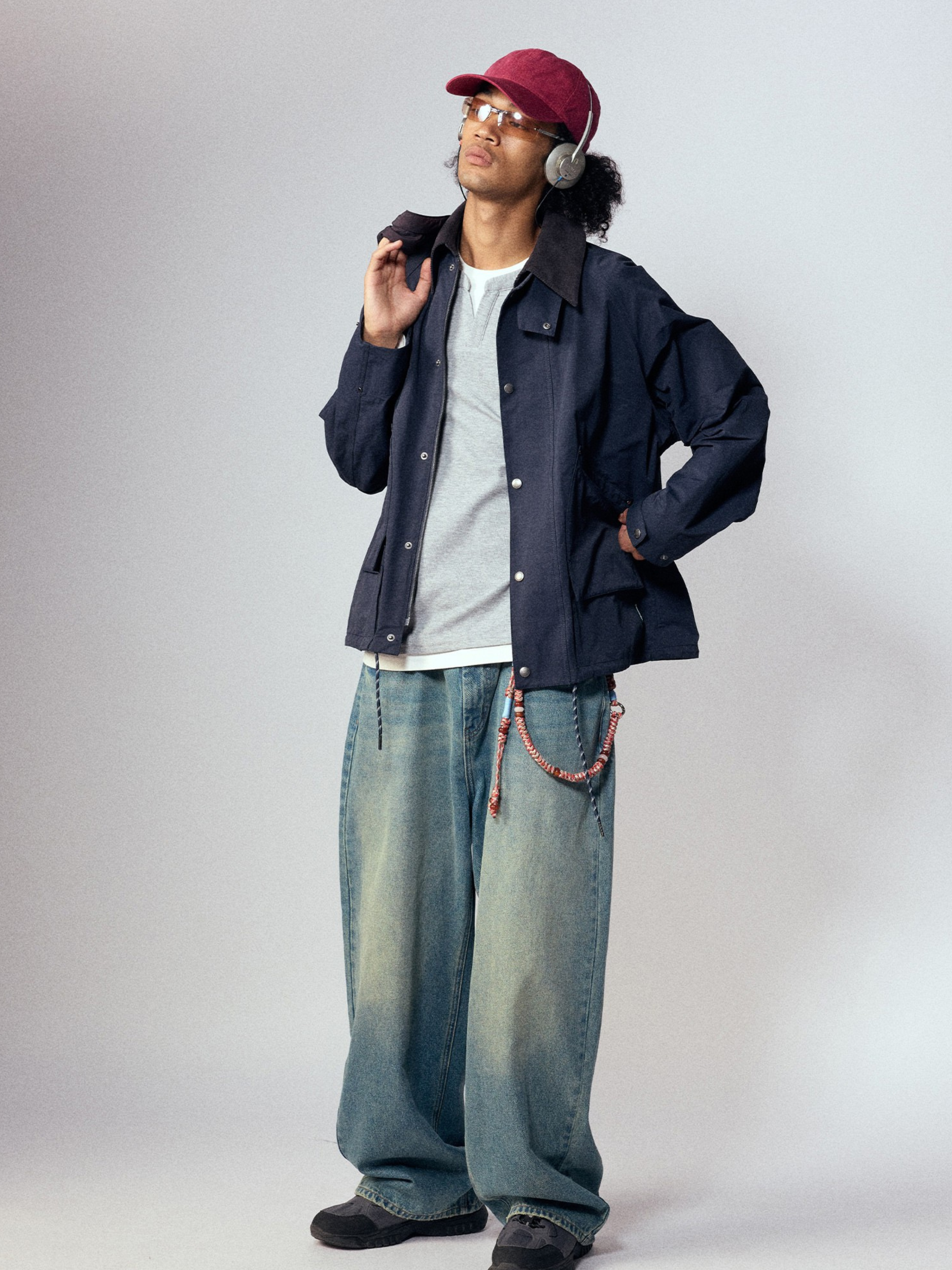 Tempestfire - Men's Washed Denim Wide-Leg Jeans