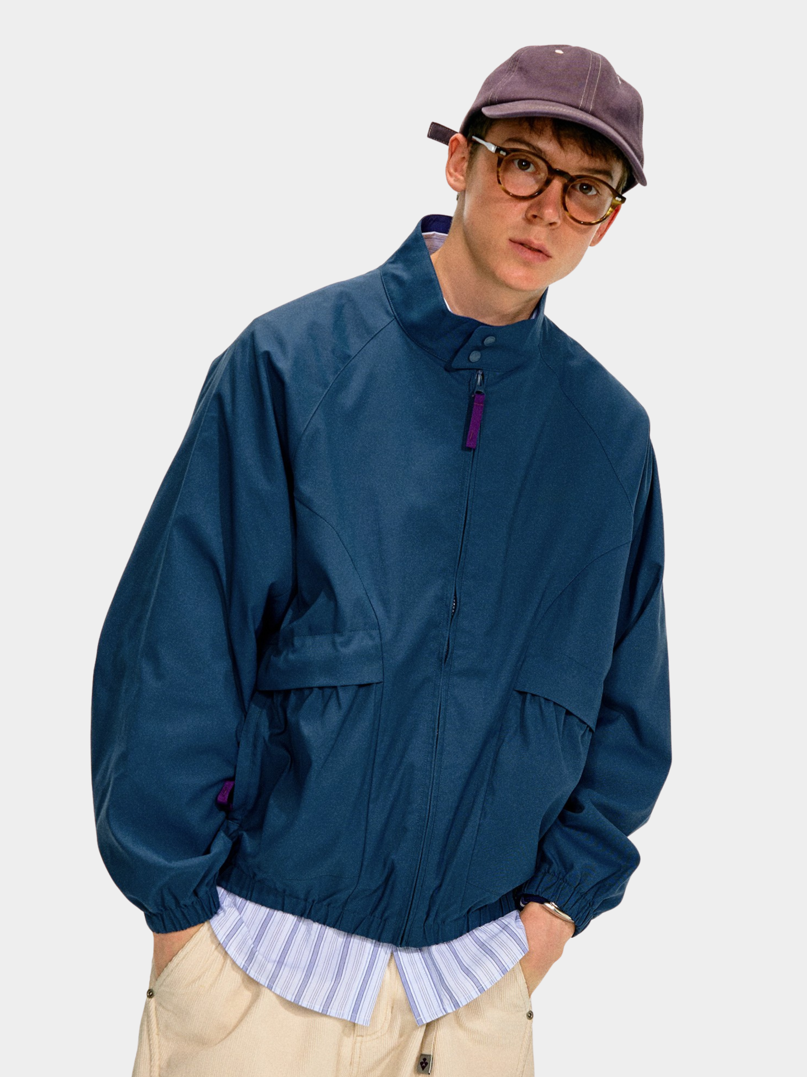 Firewhisper - Unisex Colorblock Stand-Collar Harrington Jacket