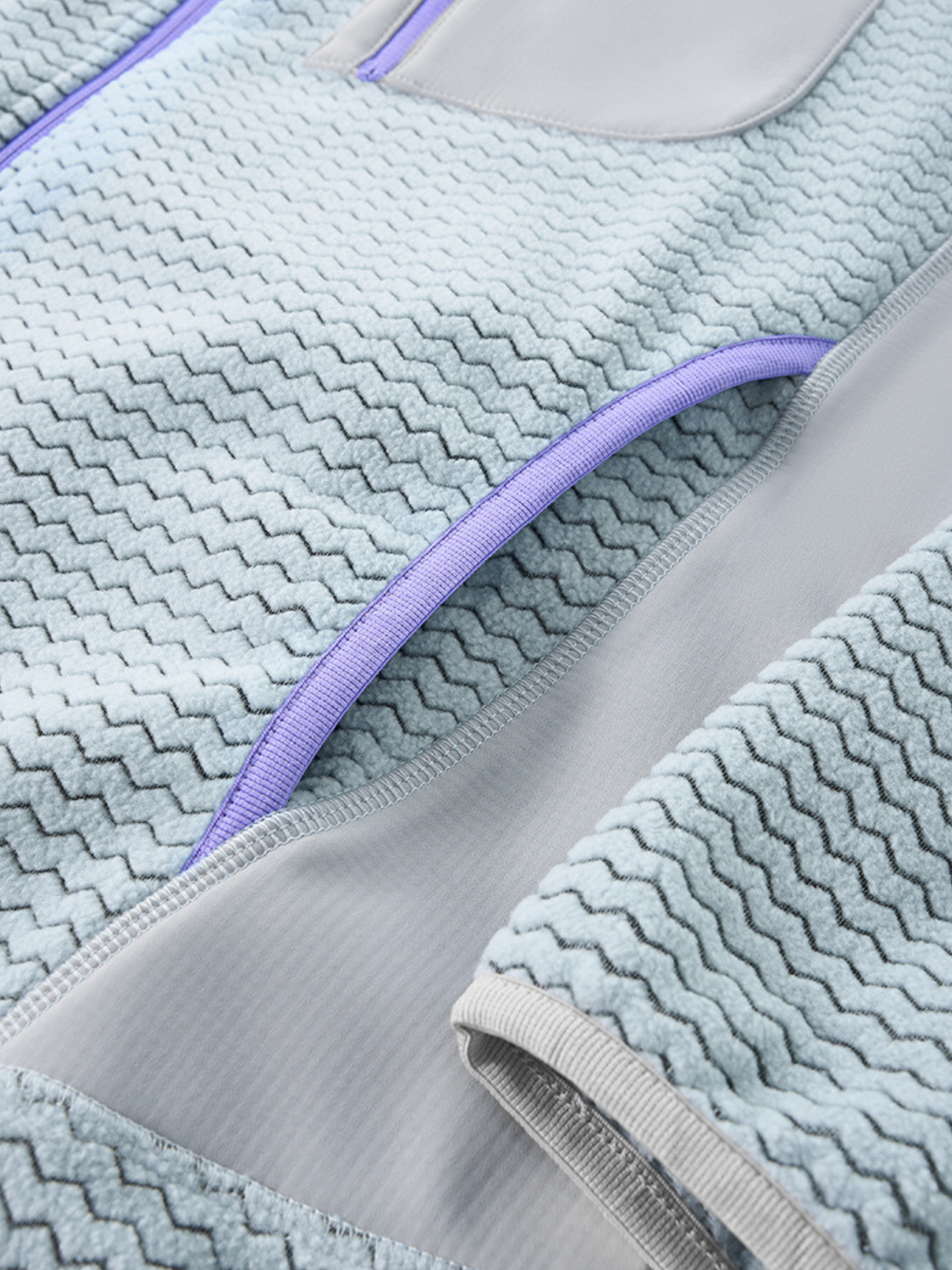 Nightthorn - Unisex Wave Pattern Fleece Zip-Up Sweatshirt