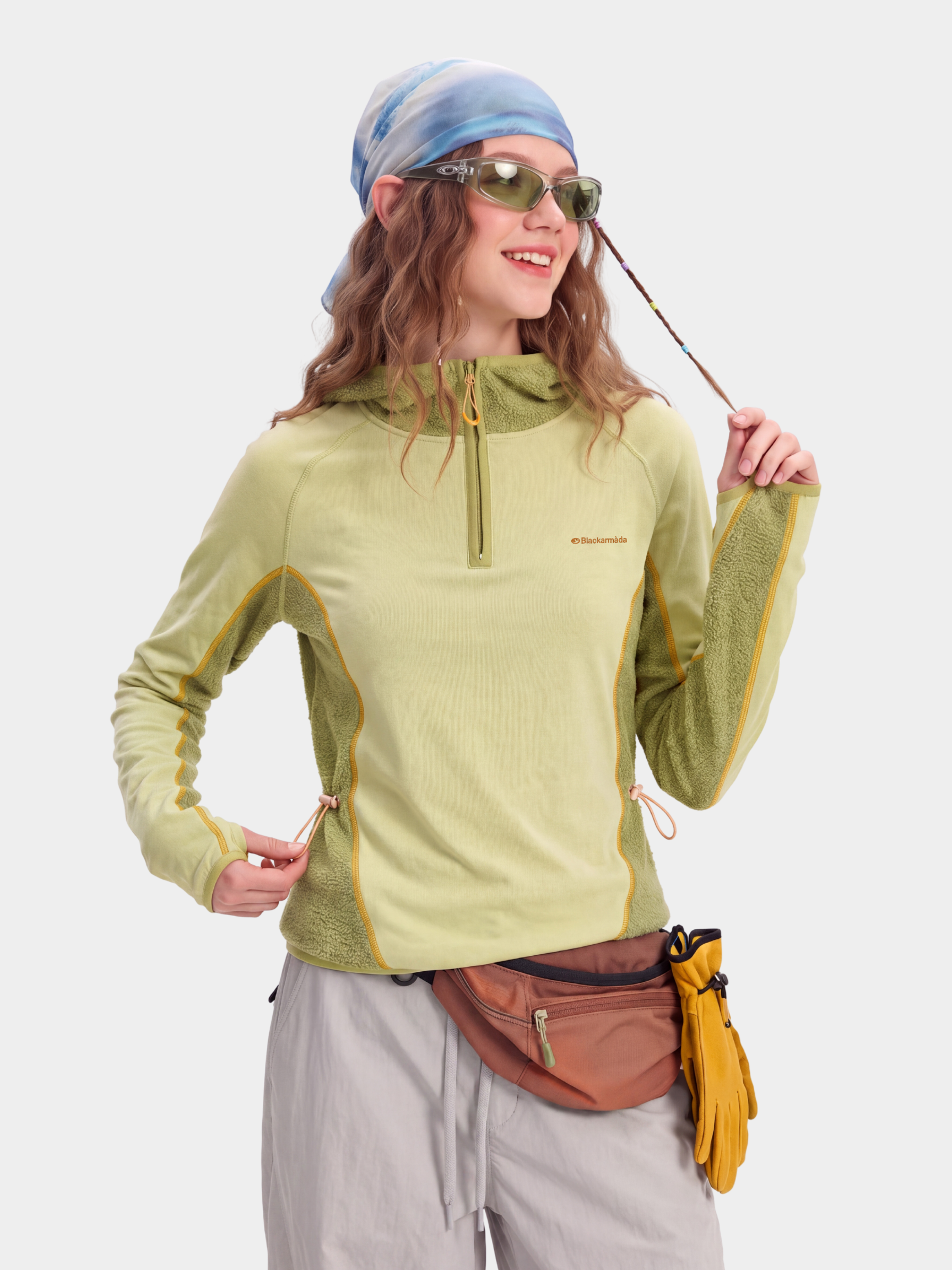 FadeSplit - Women's Fleece-Lined Utility Half-Zip Long-Sleeve Top