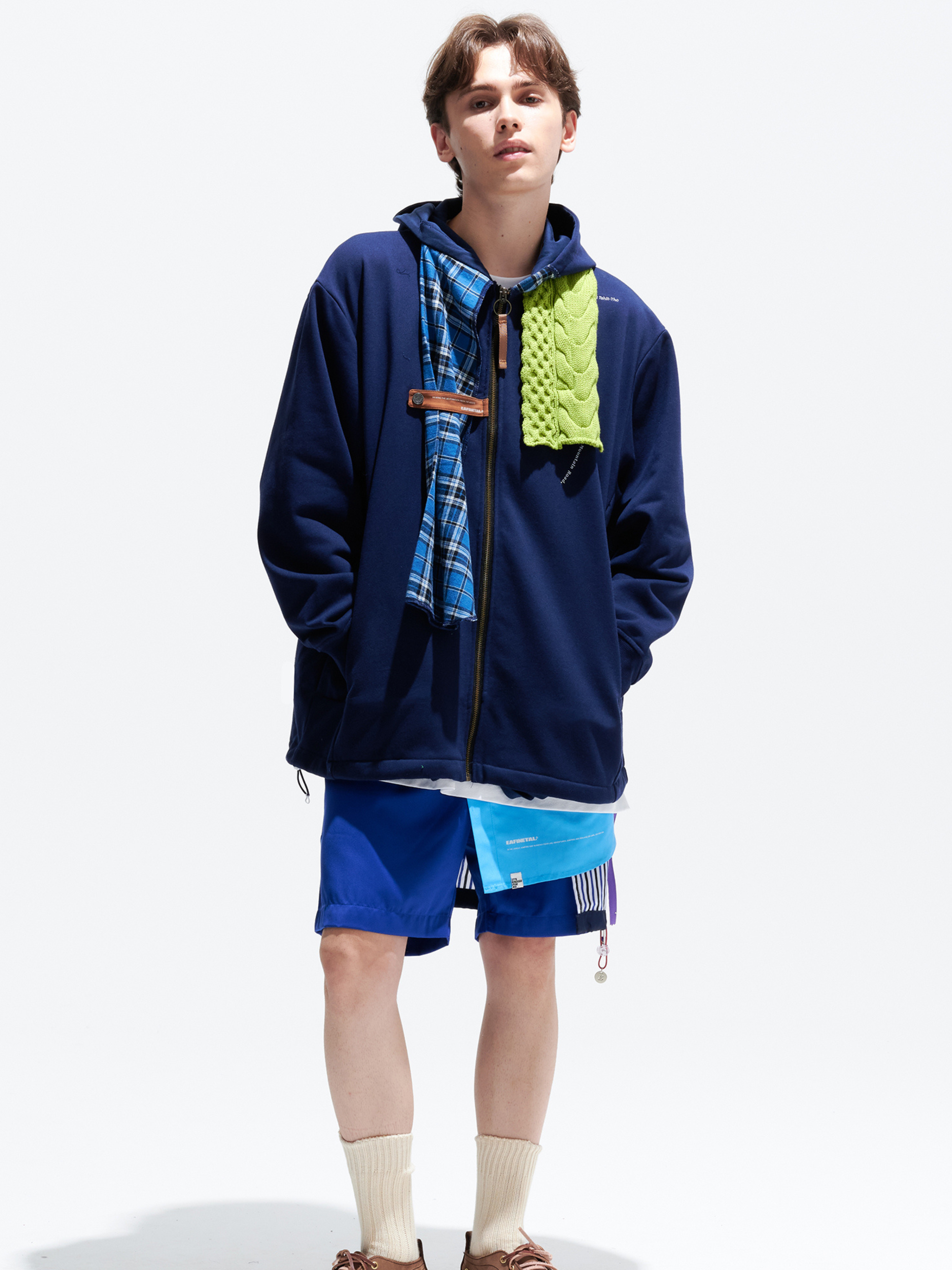 CanyonGo - Unisex Asymmetric Scarf Patchwork Hoodie Jacket