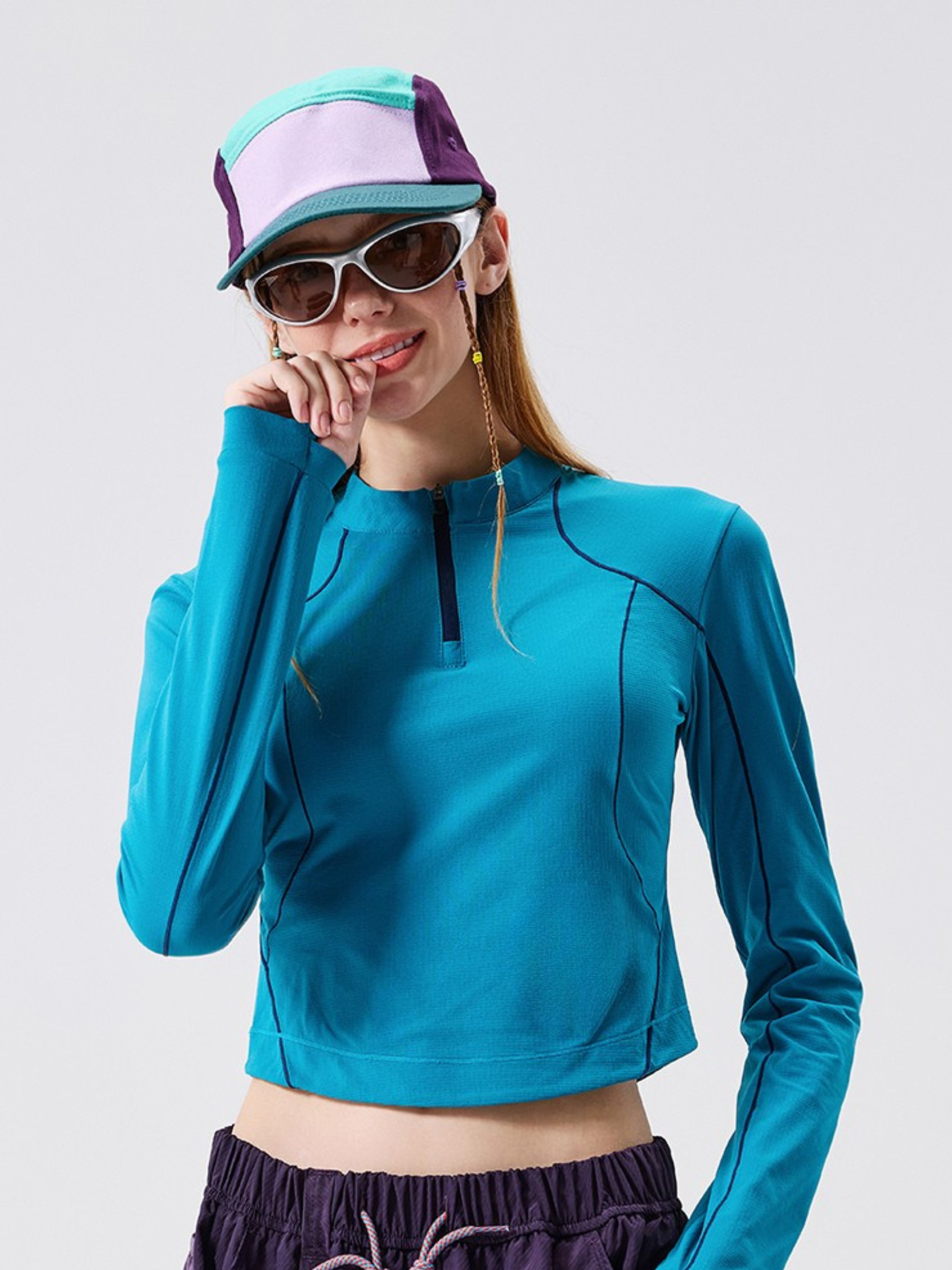 Frostthorn - Women's Half-Zip Mock Neck Yoga & Training Long Sleeve Tee