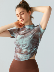 Blazerun - Women's Ruched Slim Fit Breathable Yoga Top