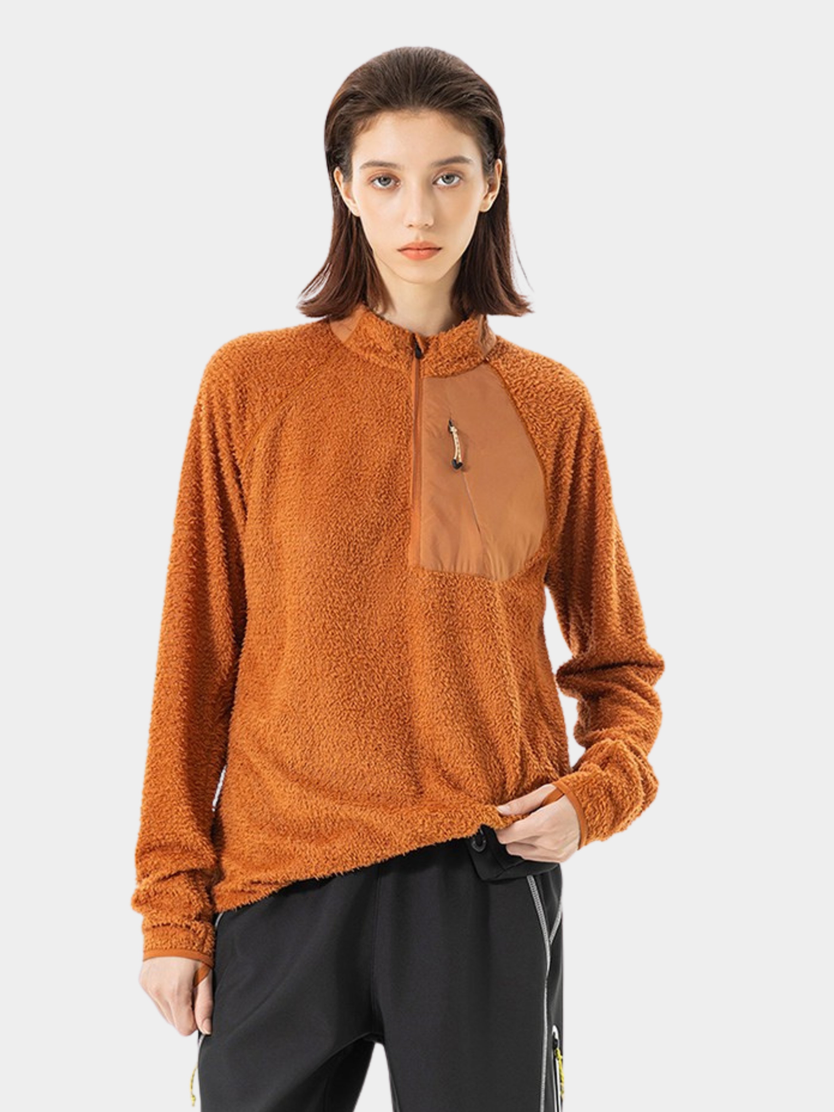 Arcadia - Half-Zip Fleece Liner Mock Neck Sweatshirt