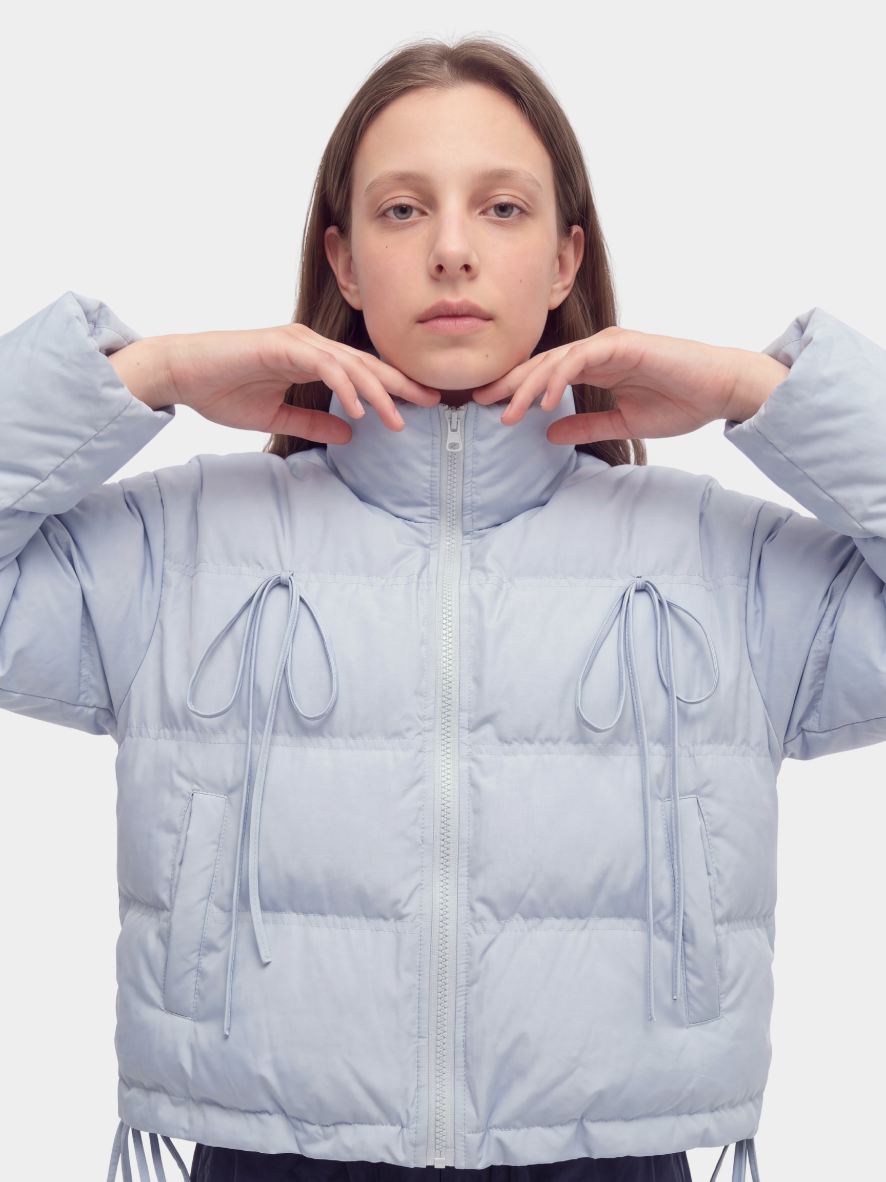 RavenMark - Women‘s Tassel Tie-Front Short Padded Jacket