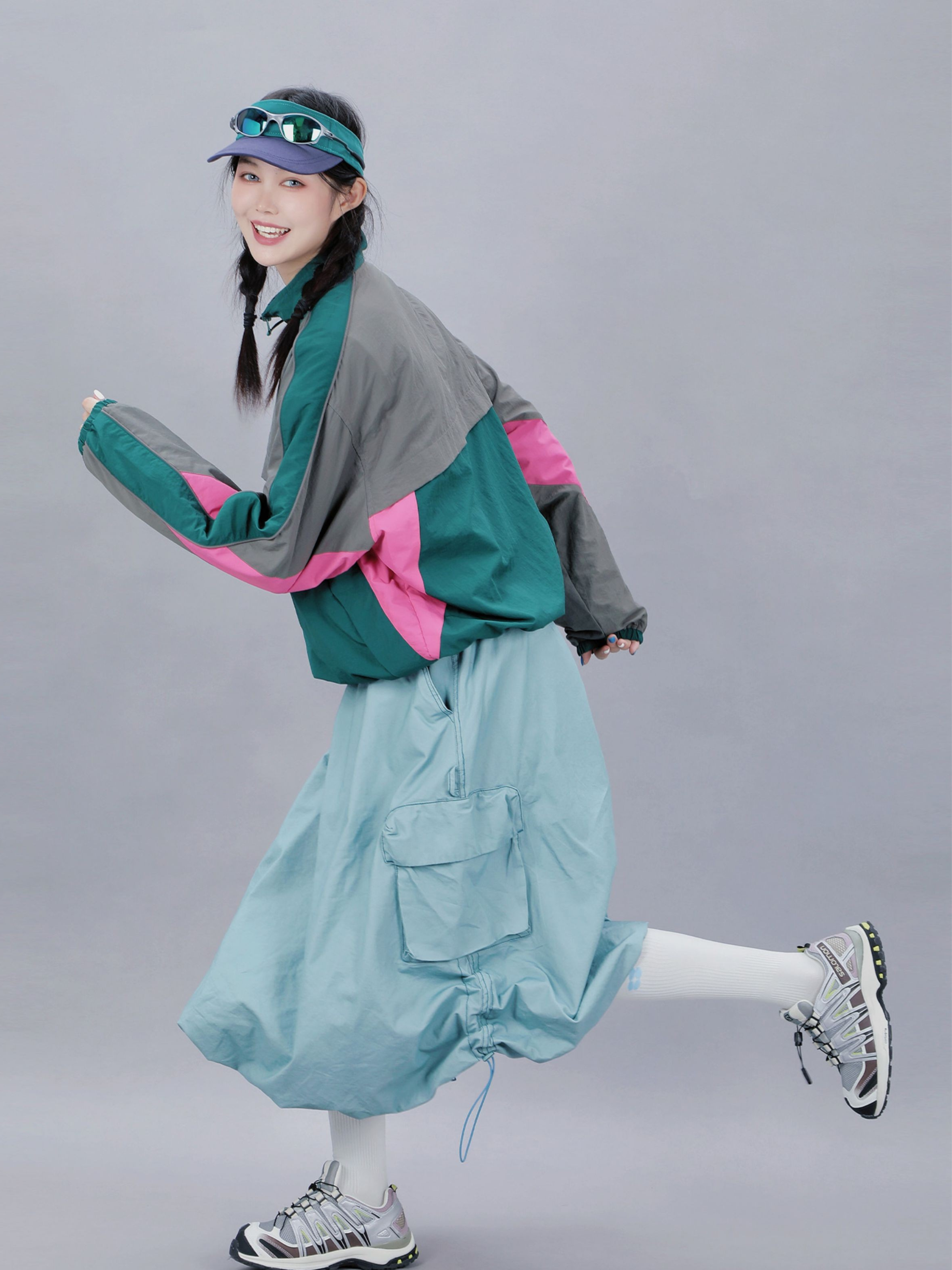 Venturer - Women's Colorblock Stand Collar Windbreaker Jacket