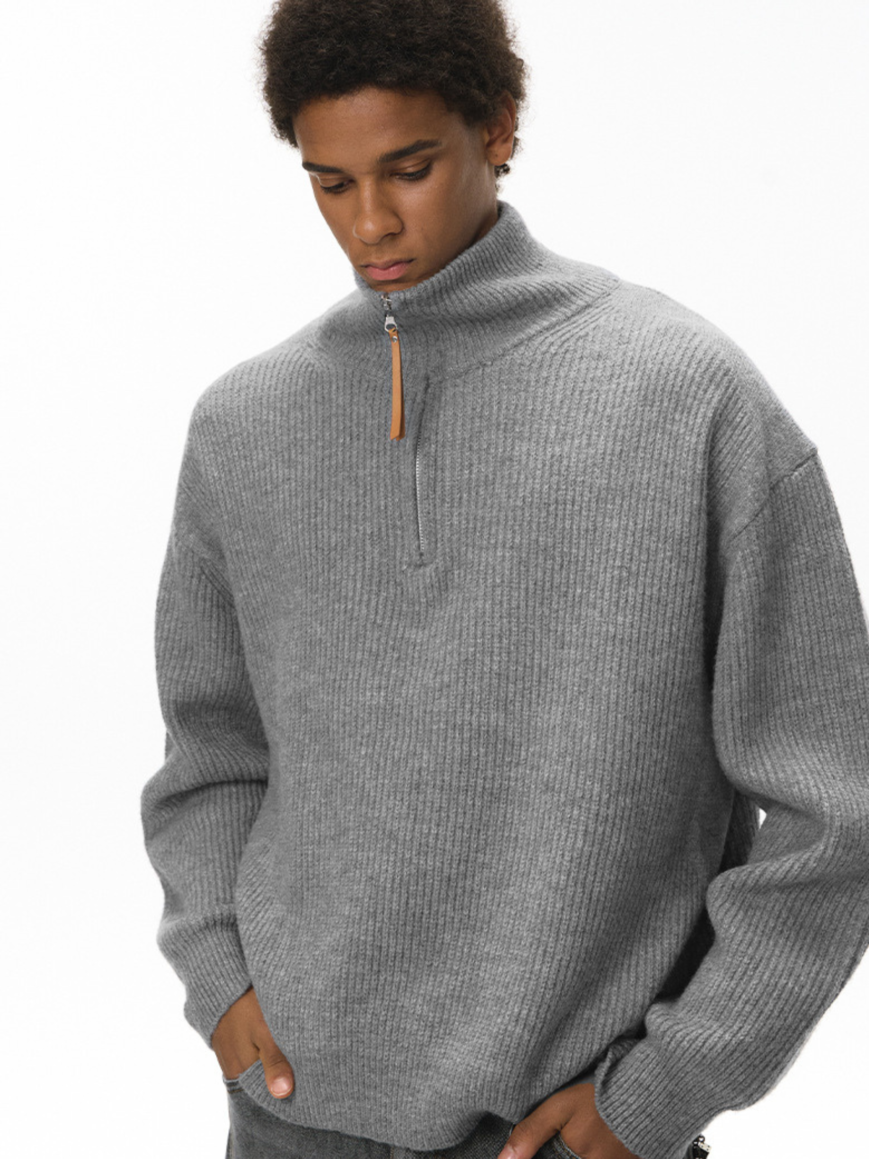 Thistle - Half-Zip High-Neck Knit Sweater